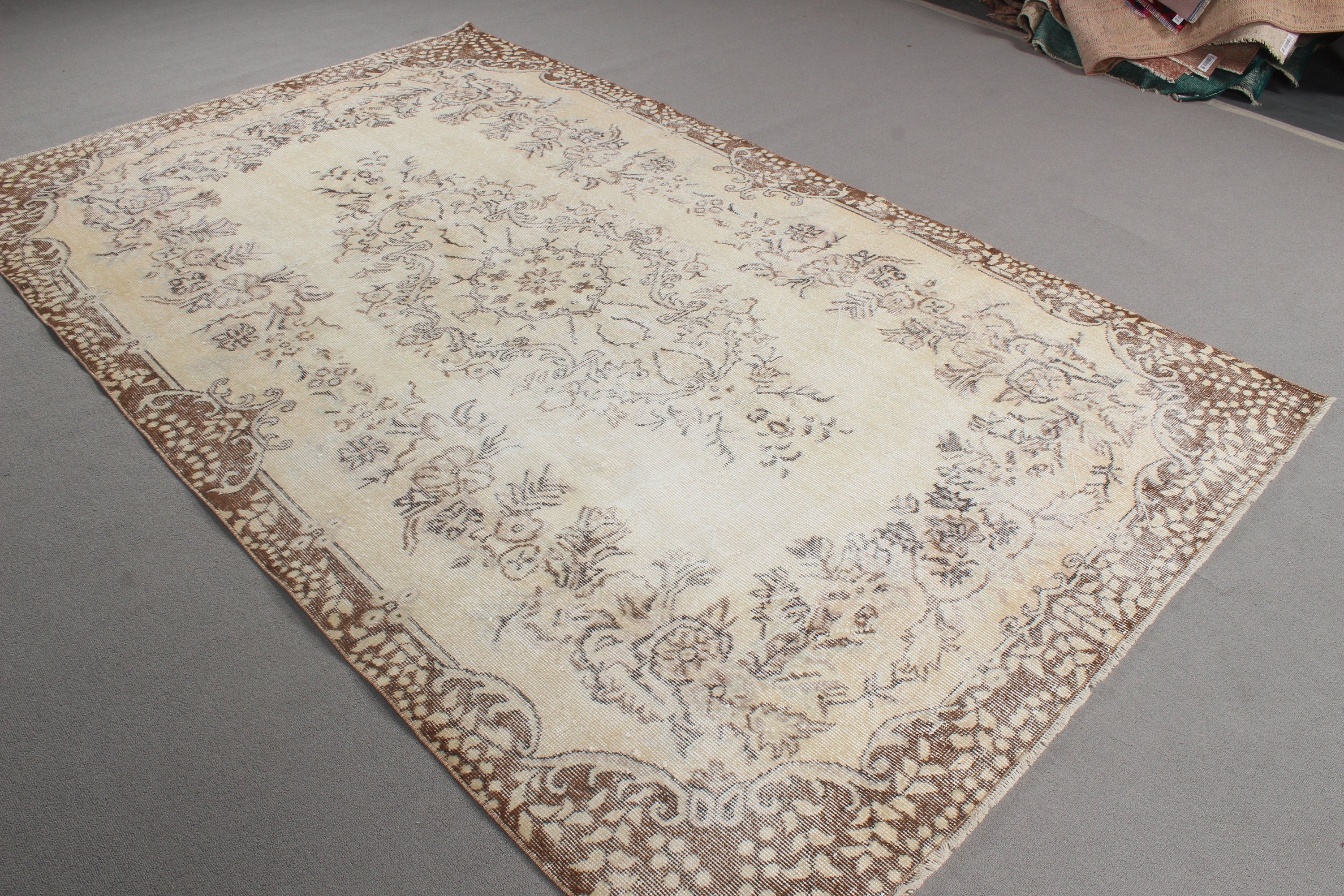 Turkish Rugs, Beige Statement Rug, Living Room Rugs, Bedroom Rugs, Anatolian Rugs, Vintage Rugs, Large Boho Rugs, 5.8x9.3 ft Large Rugs