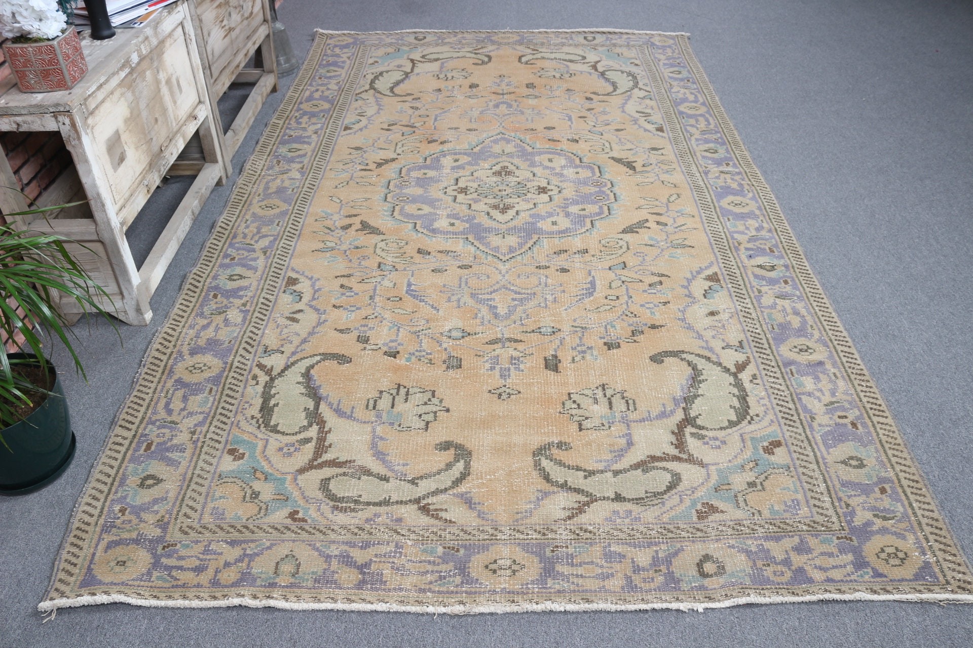 Turuncu Yün Halı, Yatak odası Halı, Yatak odası Halı, Türk Halı, 177x305 cm Salon Halı, Yemek odası Halı, Antik Halı, Salon Halı