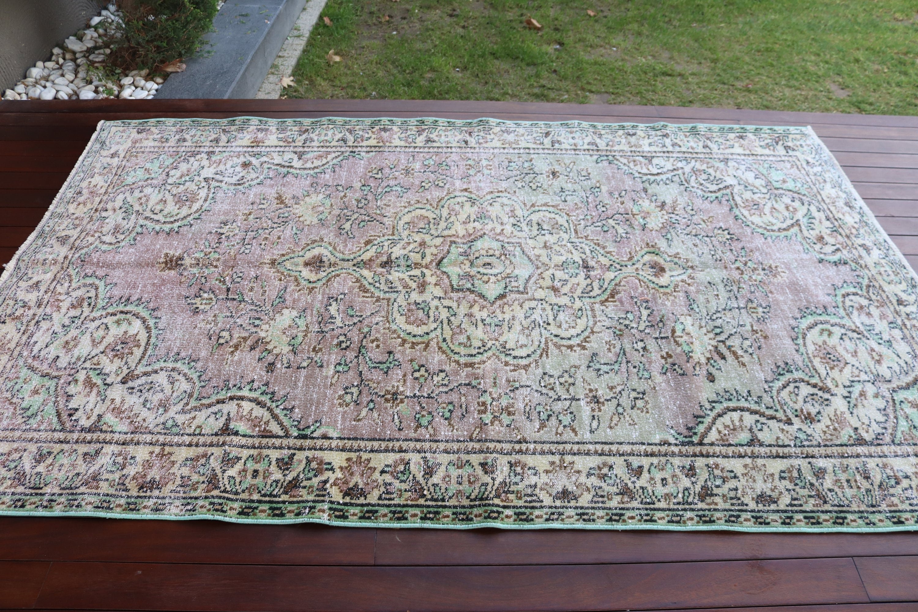 Vintage Halılar, Oturma Odası Halıları, Mor Soğuk Halı, 5,2x8,1 ft Büyük Halılar, Türk Halıları, Büyük Oushak Halıları, Anadolu Halısı, Antika Halılar