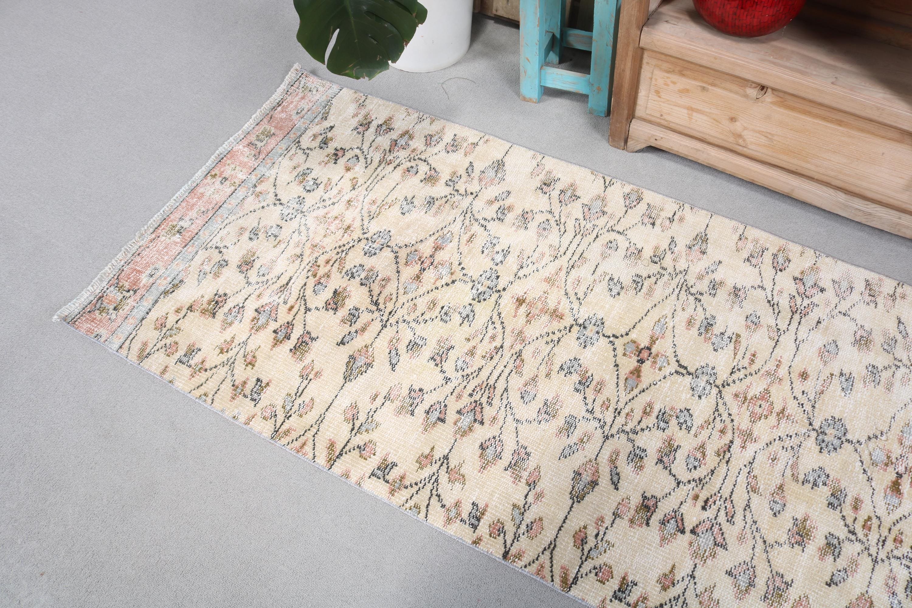 Beni Ourain Runner Rugs, Beige Modern Rug, Statement Rugs, 2.6x7.5 ft Runner Rug, Long Runner Rug, Bedroom Rugs, Vintage Rugs, Turkish Rugs