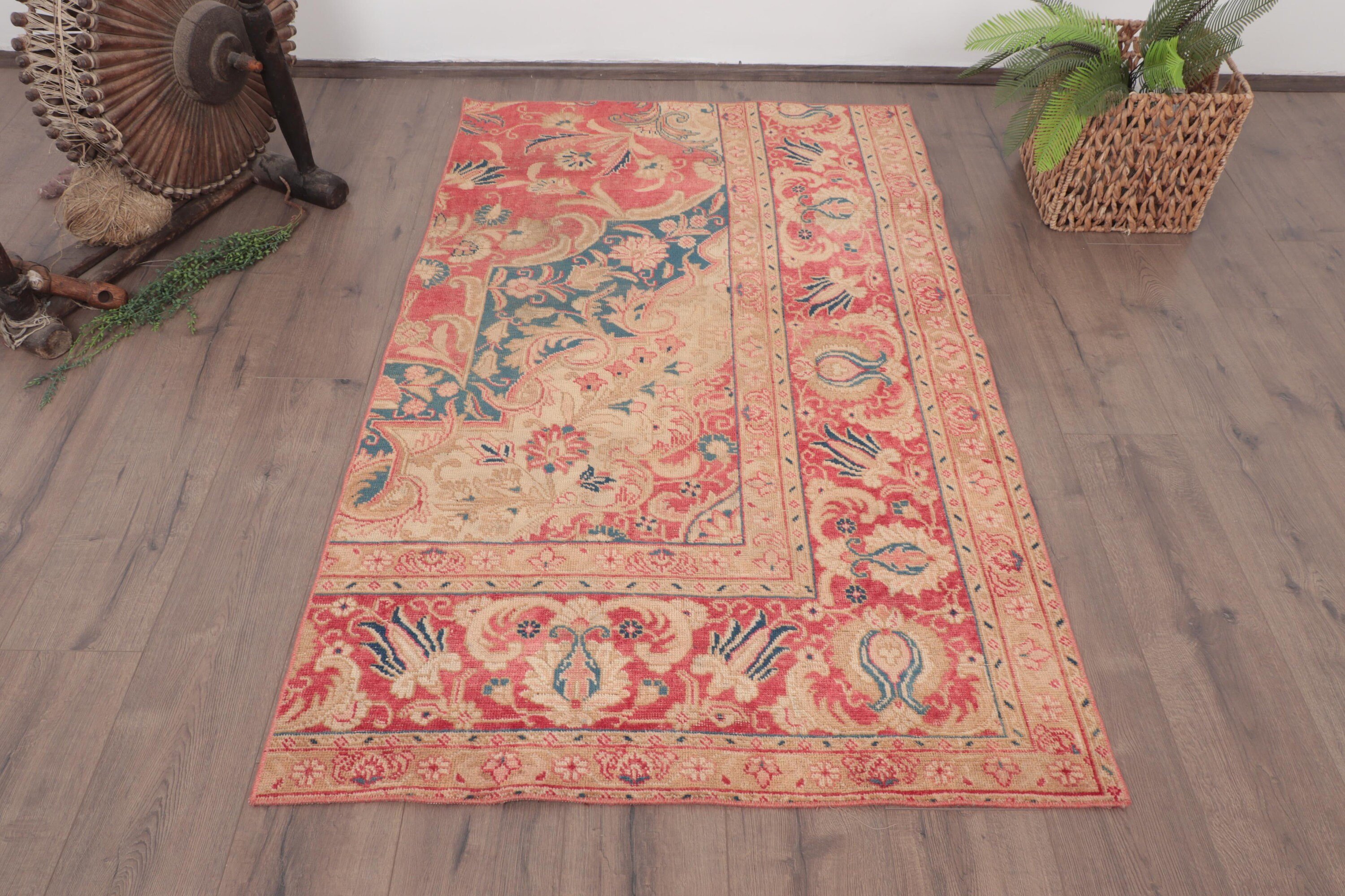 3.4x5.6 ft Accent Halı, Vintage Vurgulu Halılar, Türk Halısı, Vintage Halı, Antika Halılar, Çocuk Halıları, Oryantal Halılar, Kırmızı Mutfak Halıları