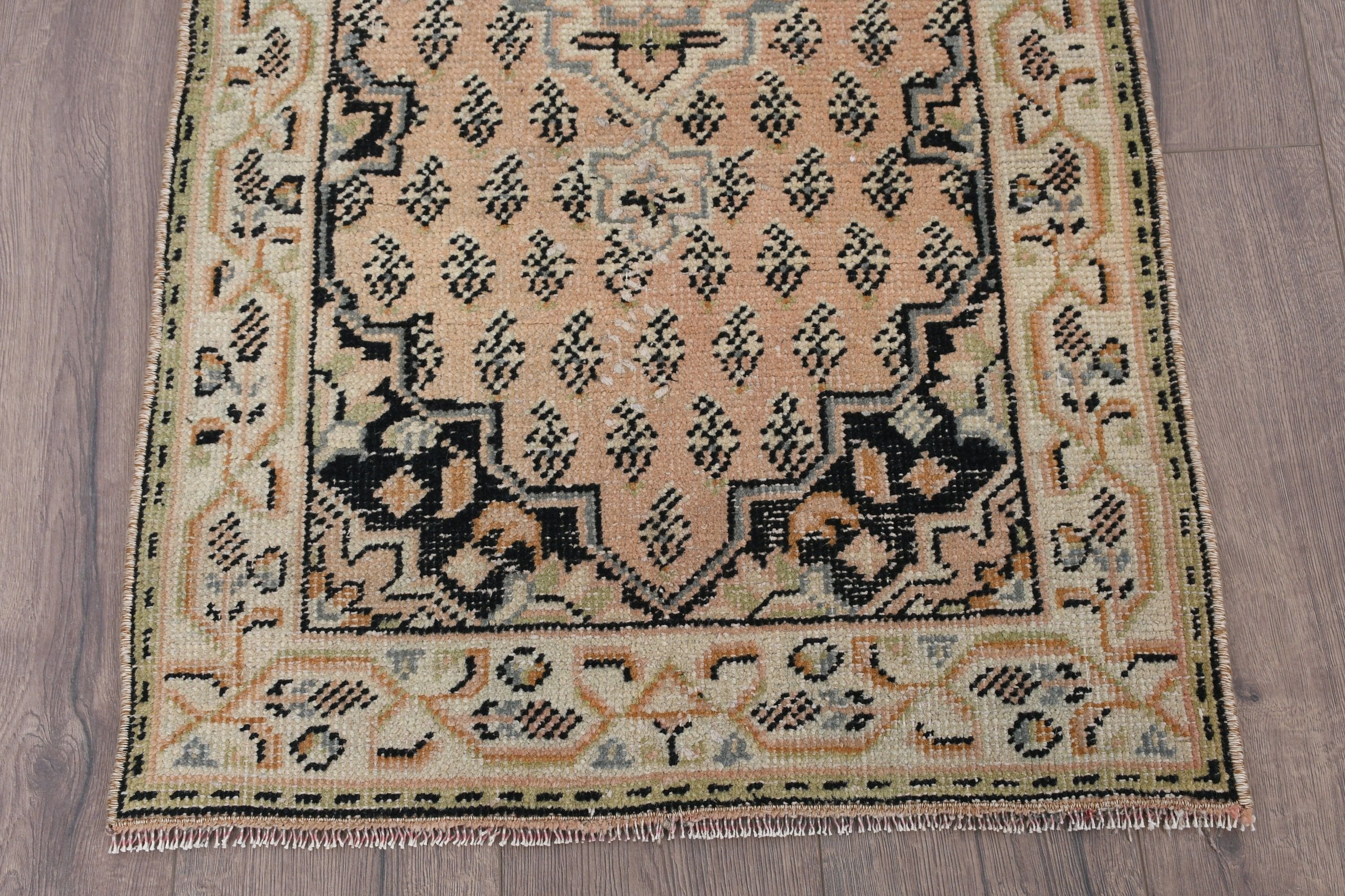 Antika Halı, Çocuk Halısı, Bej 2.2x4.2 ft Küçük Halılar, Giriş Halıları, Anadolu Halıları, Soyut Halı, Vintage Halı, Türk Halısı