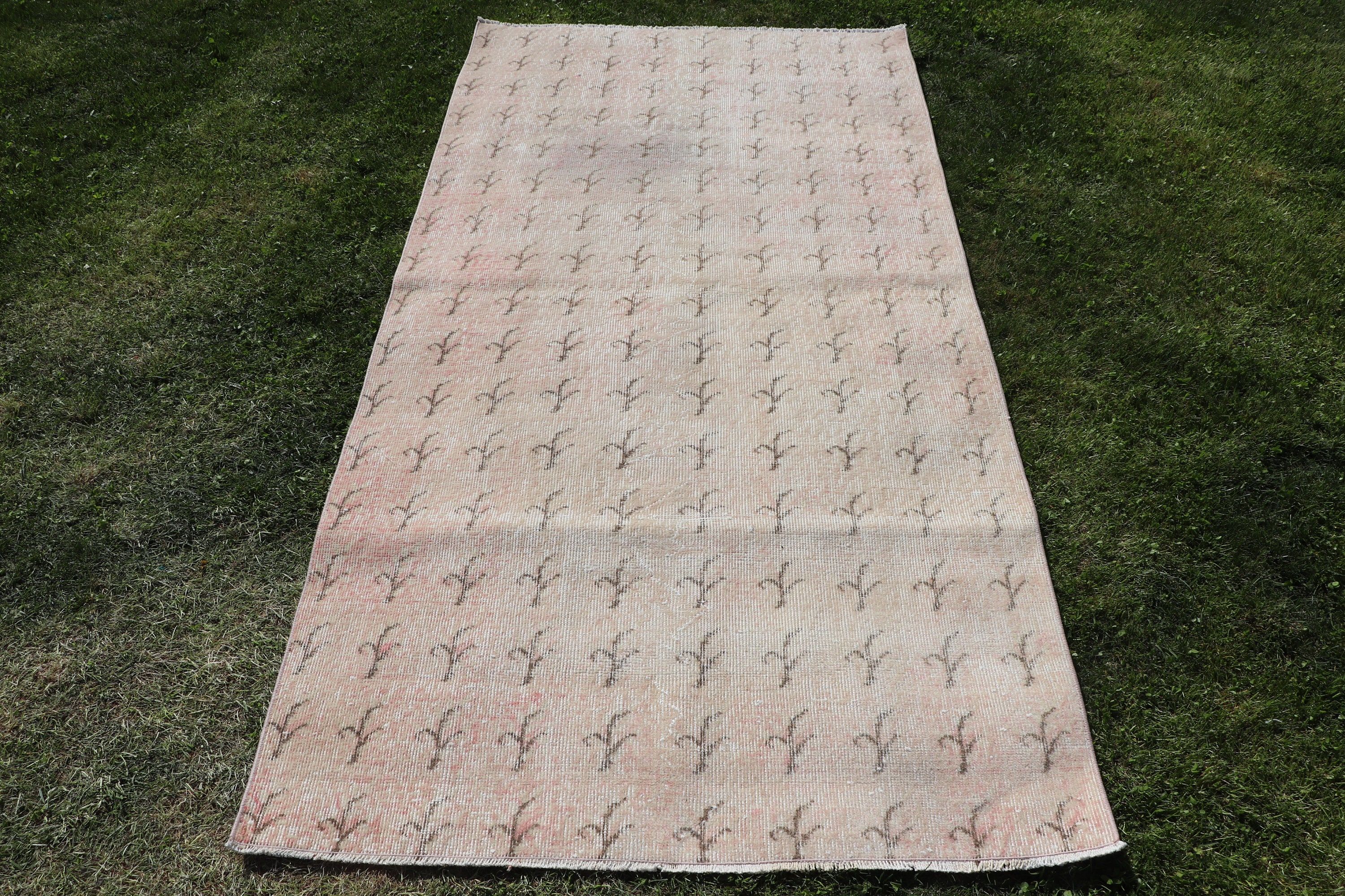 Vintage Halı, 3.6x7 ft Alan Halısı, Sanatsal Halı, Oushak Halısı, Türk Halısı, Vintage Alan Halıları, Ev Dekor Halıları, Çocuk Halıları, Bej Oryantal Halı