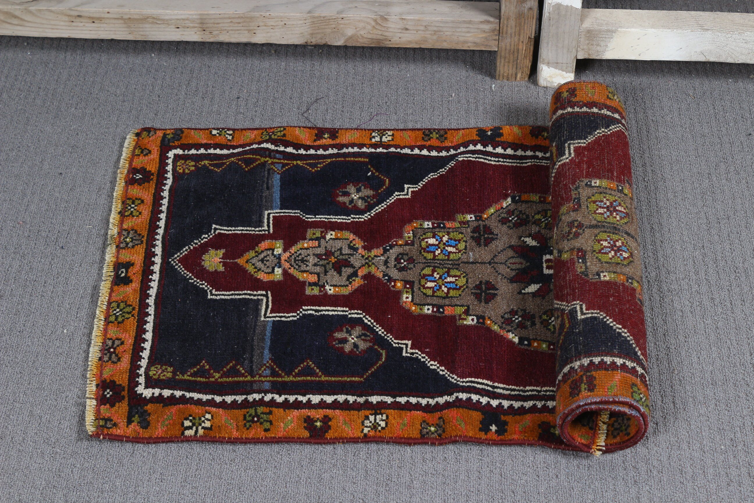 1.7x3.2 ft Small Rug, Moroccan Rugs, Tribal Rug, Orange Kitchen Rugs, Vintage Rug, Wall Hanging Rug, Nursery Rug, Turkish Rug, Bedroom Rug