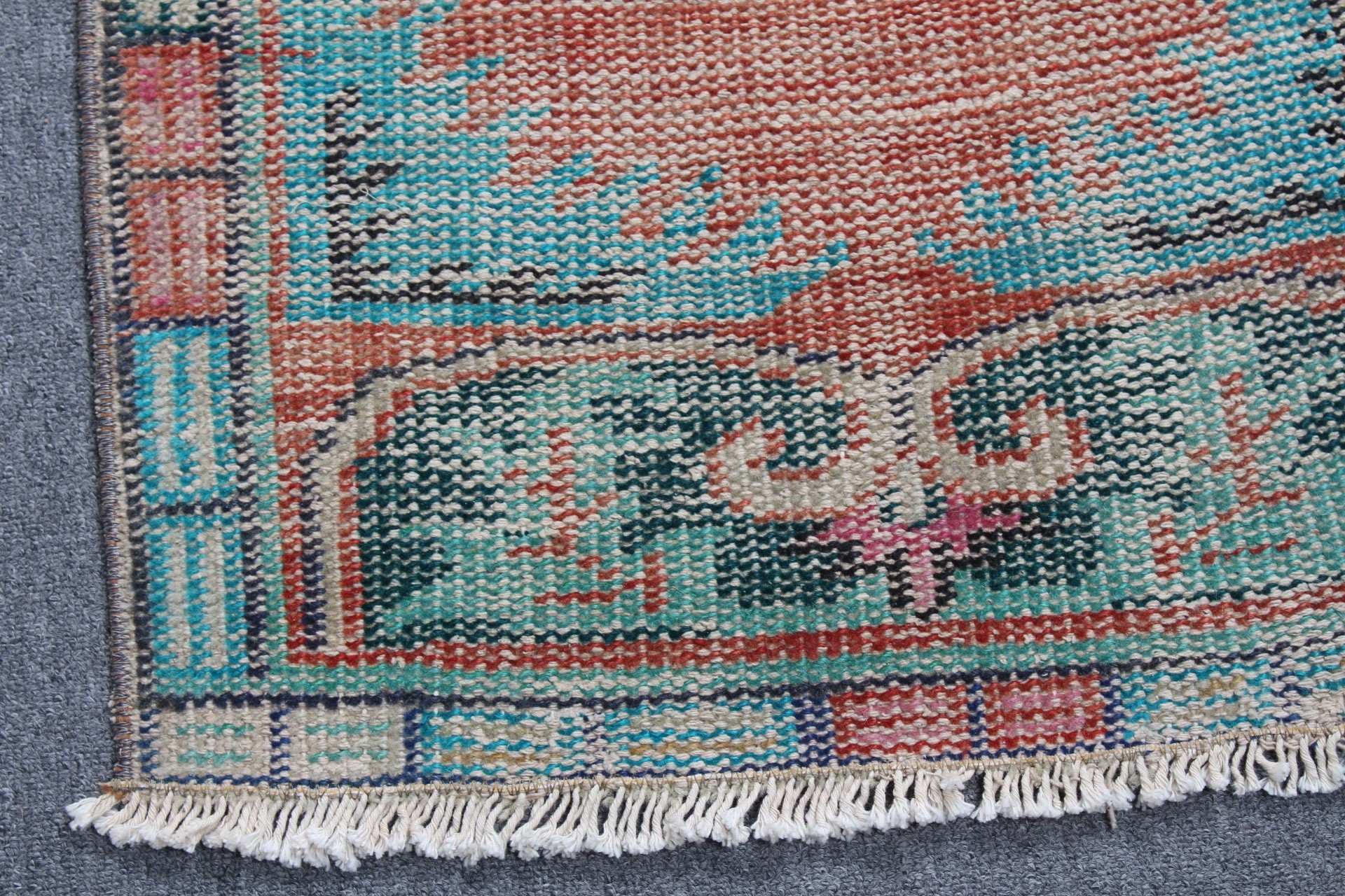 Kırmızı Ev Dekor Halısı, 1.9x3.7 ft Küçük Halı, Vintage Halı, Duvara Asılı Halı, Düğün Halısı, Türk Halısı, Yer Halıları, Banyo Halısı, Fas Halıları