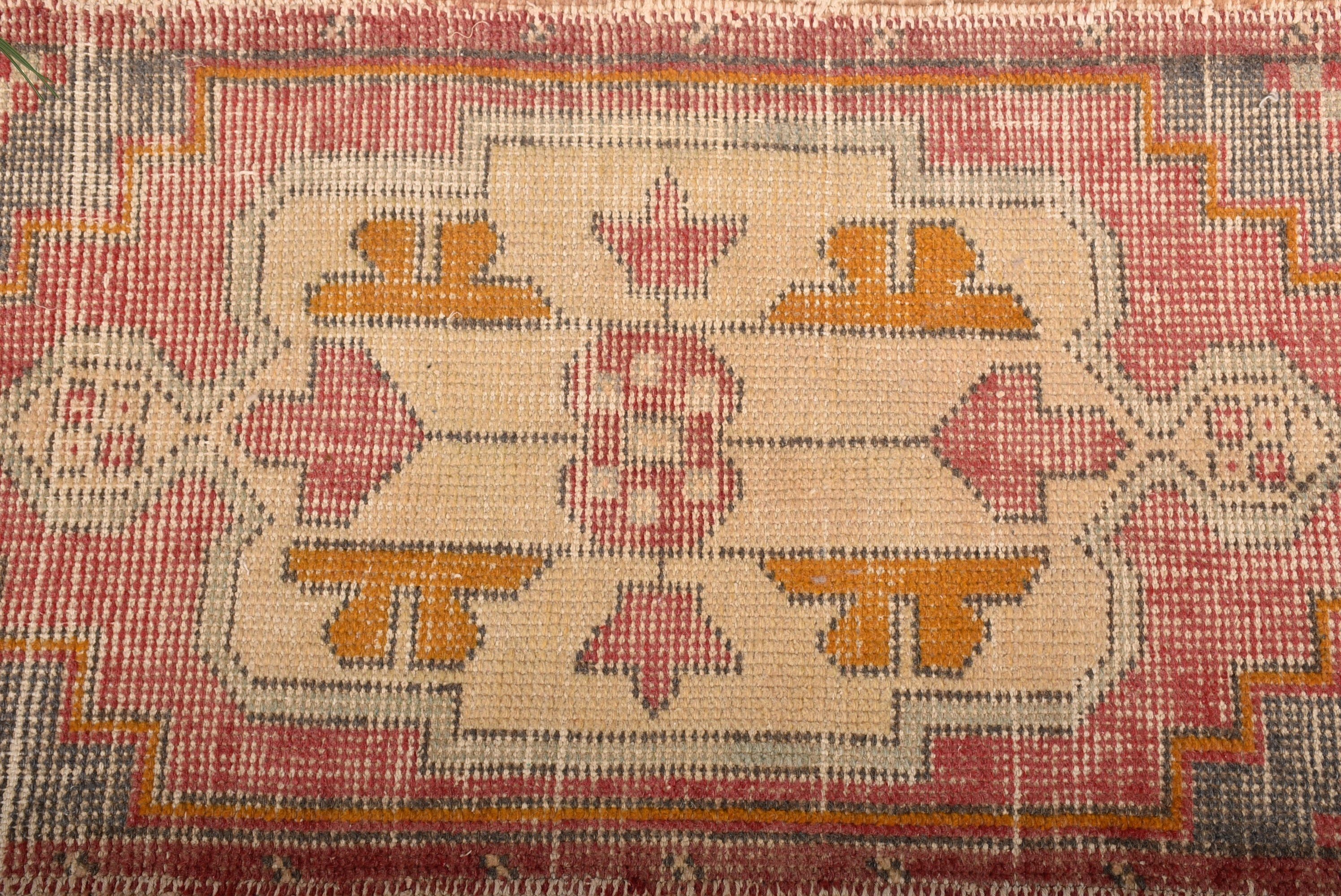 Turkish Rug, Pink Antique Rugs, Antique Rug, Kitchen Rugs, Vintage Rugs, Aztec Rugs, Wool Rugs, 1.7x3.8 ft Small Rugs, Nursery Rugs