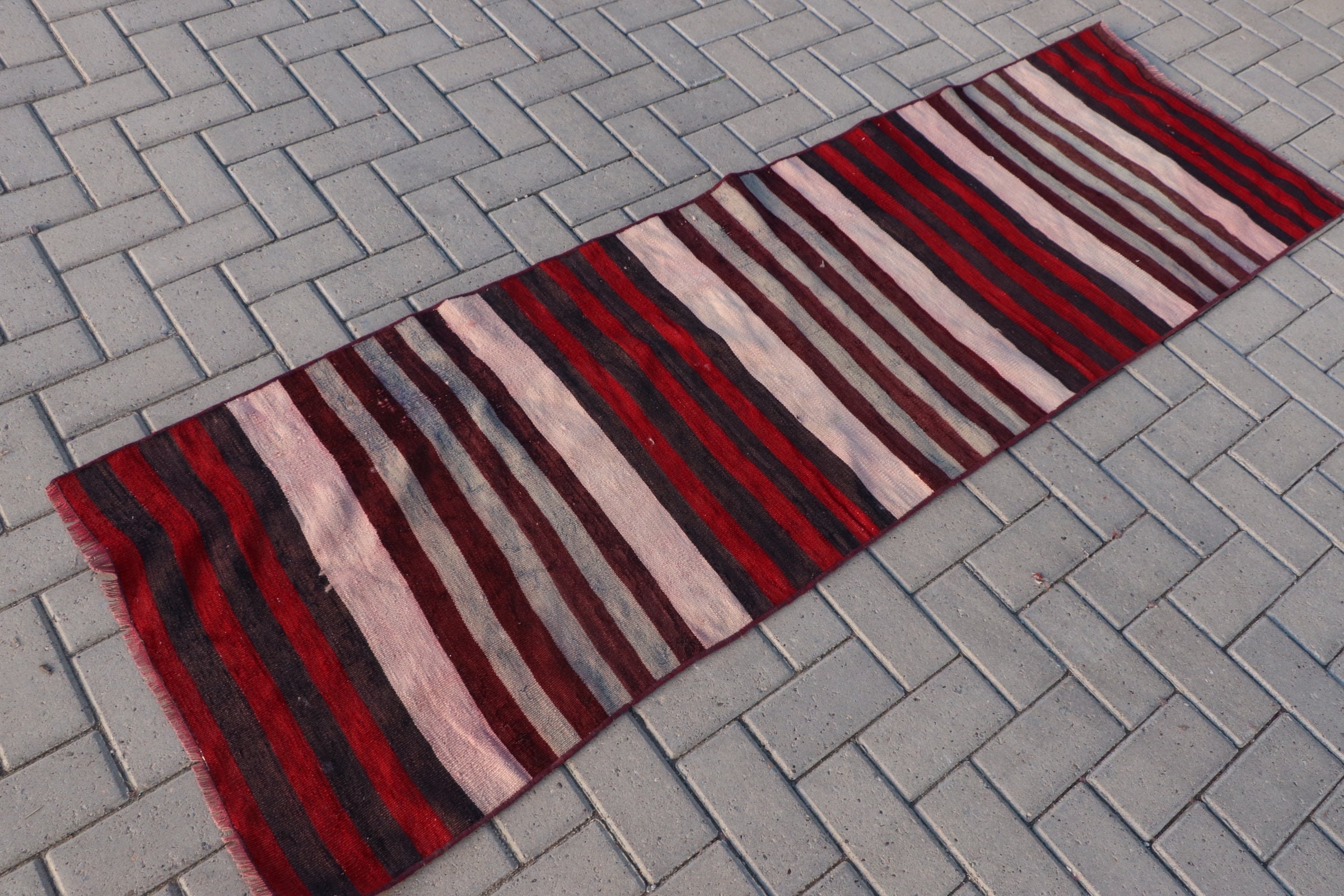 Koridor Kilim, Anadolu Kilim, Türk Kilim, Koridor Kilim, 68x217 cm Yolluk Kilim, Bej Oryantal Kilim, Merdiven Kilim, Koridor Kilim