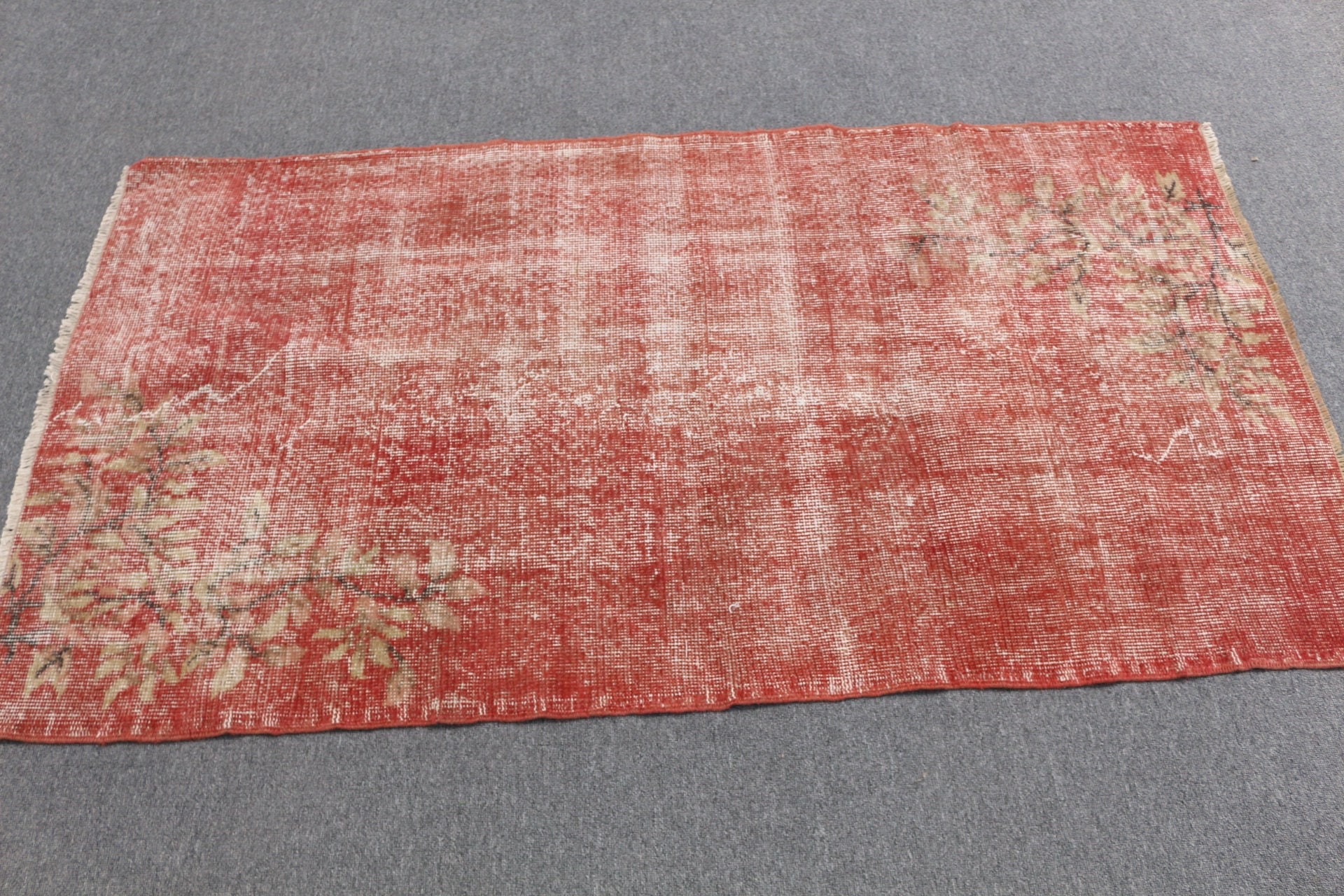 Vintage Rug, Turkish Rug, Red Cool Rug, Rugs for Kitchen, 3.1x5.7 ft Accent Rug, Bedroom Rug, Moroccan Rugs, Kitchen Rug, Entry Rug