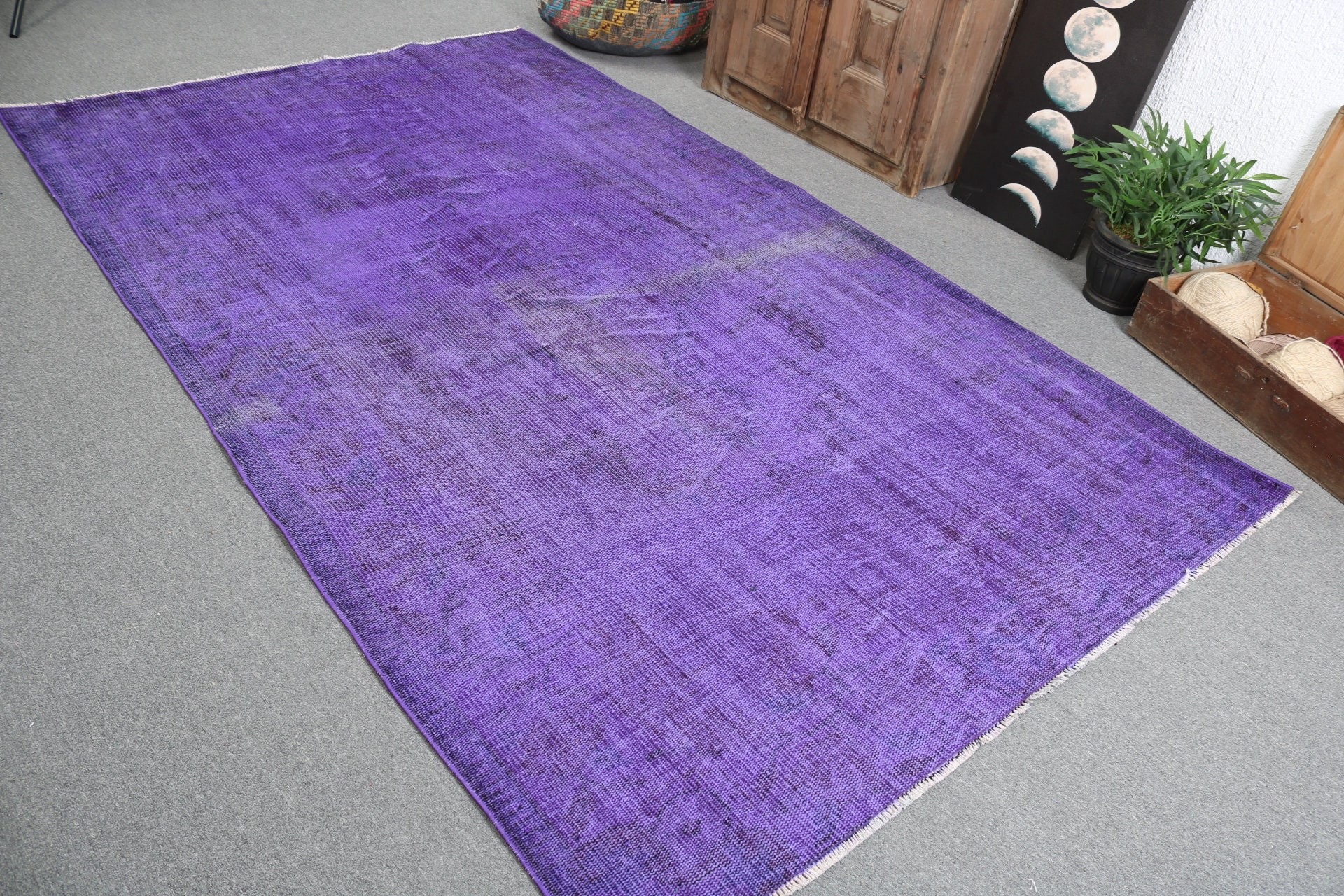 Turkish Rug, Vintage Rugs, 5.4x9.3 ft Large Rugs, Purple Wool Rugs, Wool Rugs, Dining Room Rug, Statement Rug, Ethnic Rug, Living Room Rug