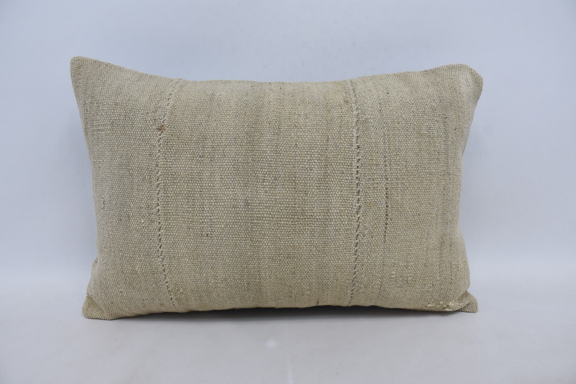 Vintage Kilim Throw Pillow, Kilim Pillow, Nautical Throw Pillow Cover, 16"x24" Beige Cushion Case, Turkish Pillow