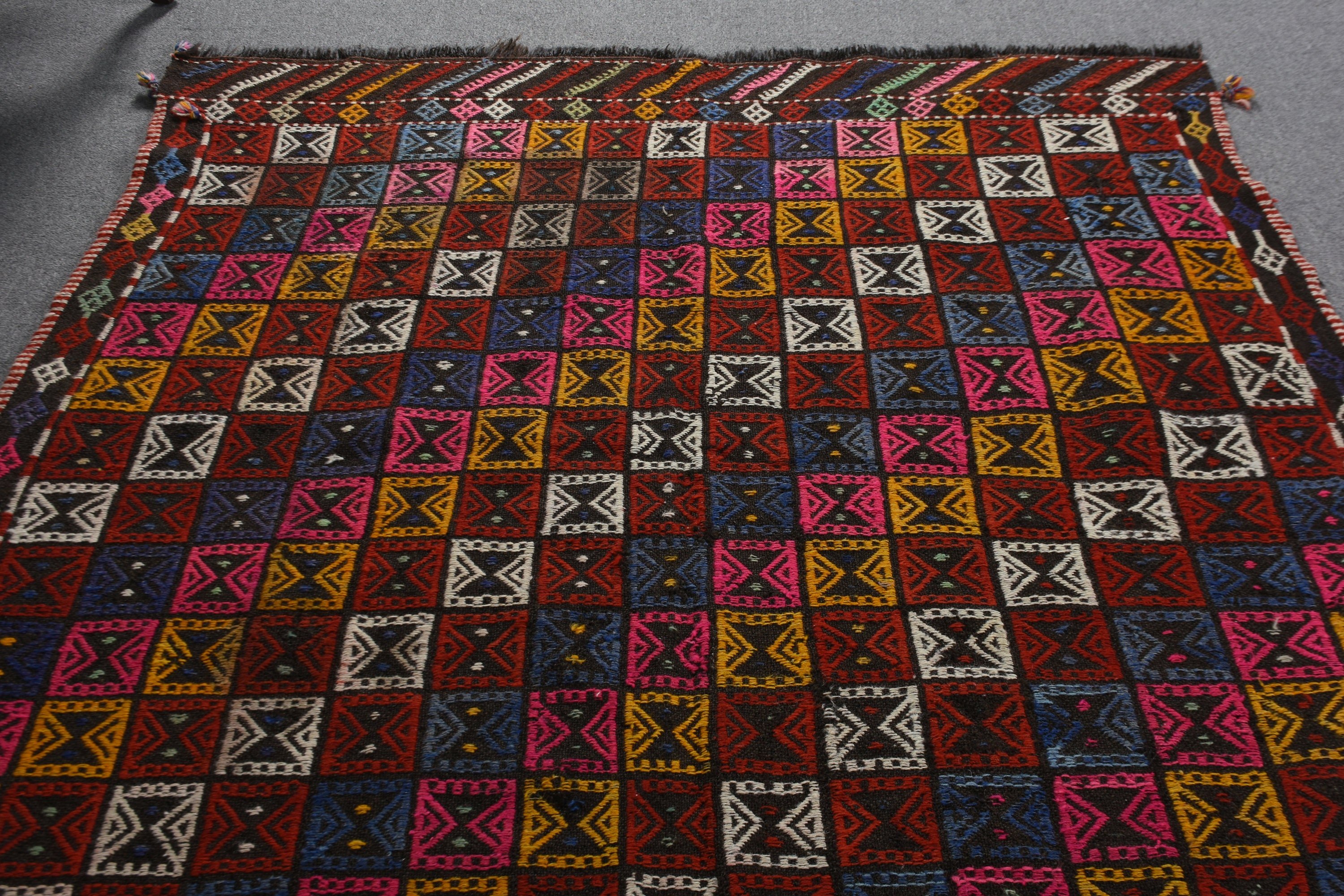 Türk Halısı, Yemek Odası Halıları, Pembe Yatak Odası Halısı, Oushak Halısı, Yemek Odası Halısı, Kilim, 5.2x6.8 ft Alan Halısı, Vintage Halılar, Ev Dekorasyonu Halısı