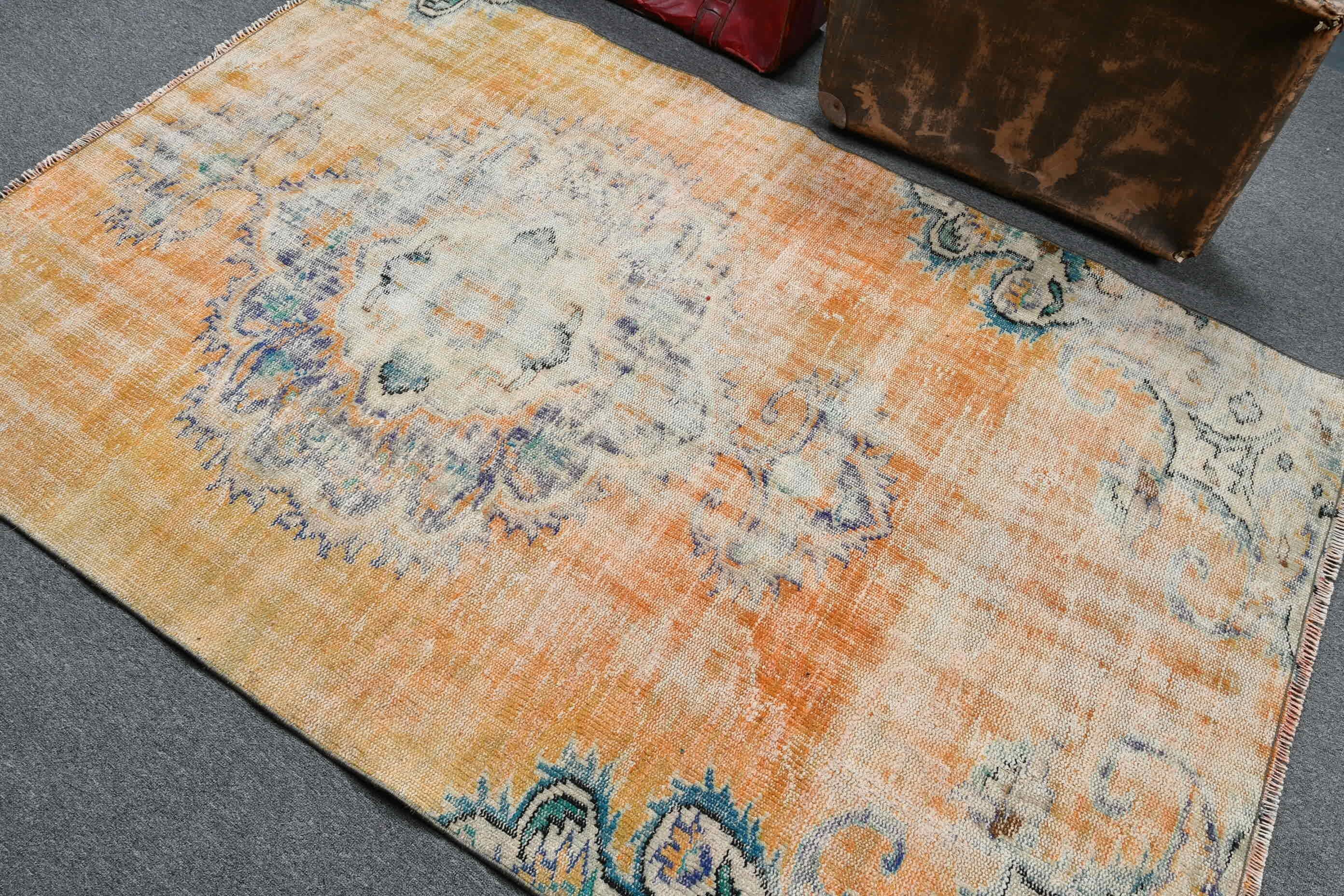 Floor Rug, Rugs for Floor, Turkish Rugs, Moroccan Rug, 4.4x6.6 ft Area Rugs, Vintage Rug, Nursery Rugs, Kitchen Rug, Yellow Bedroom Rugs