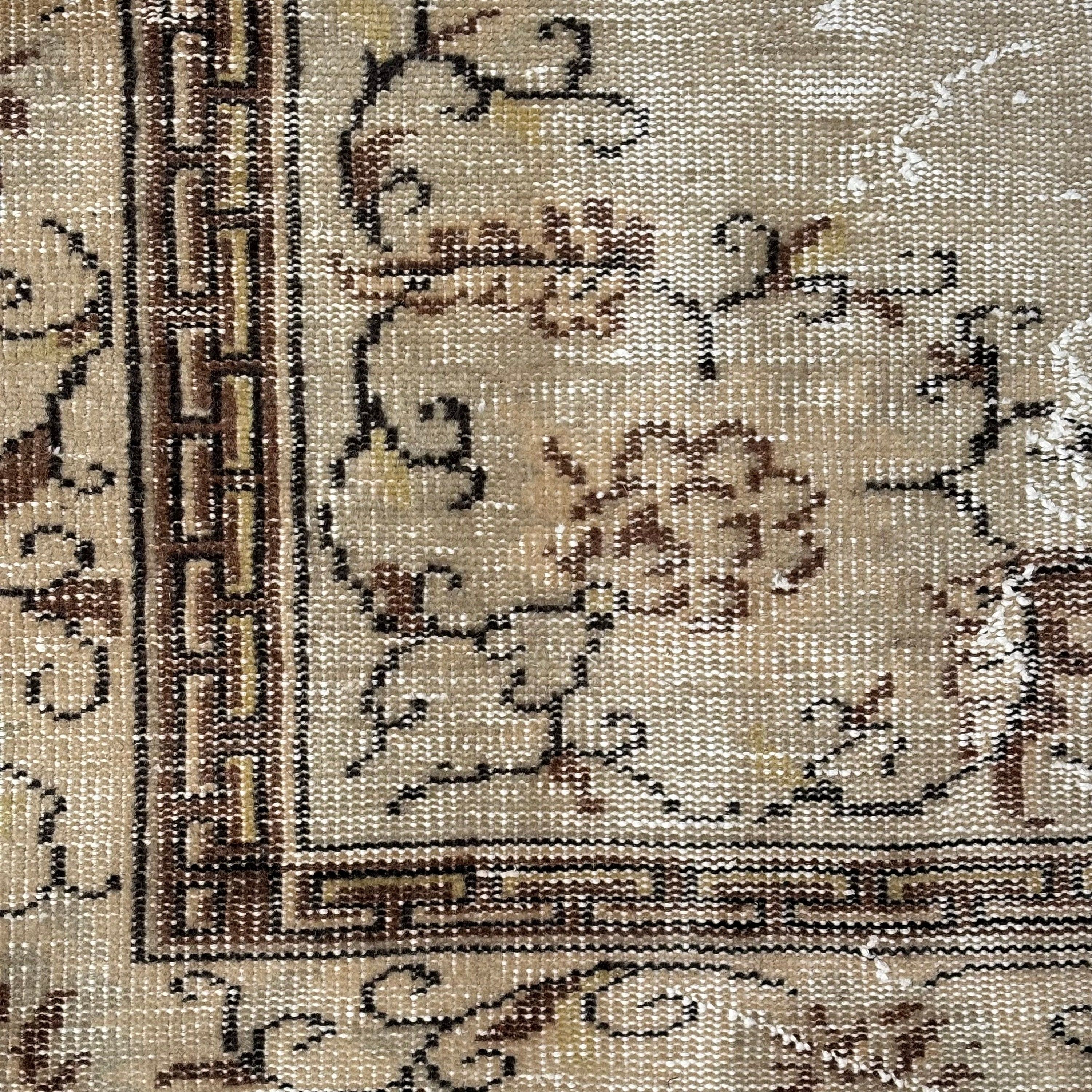 Vintage Halı, Modern Halı, Boho Halılar, Oturma Odası Halısı, Büyük Oushak Halısı, Düz Dokuma Halı, Bej 5.7x9.9 ft Büyük Halı, Türk Halısı