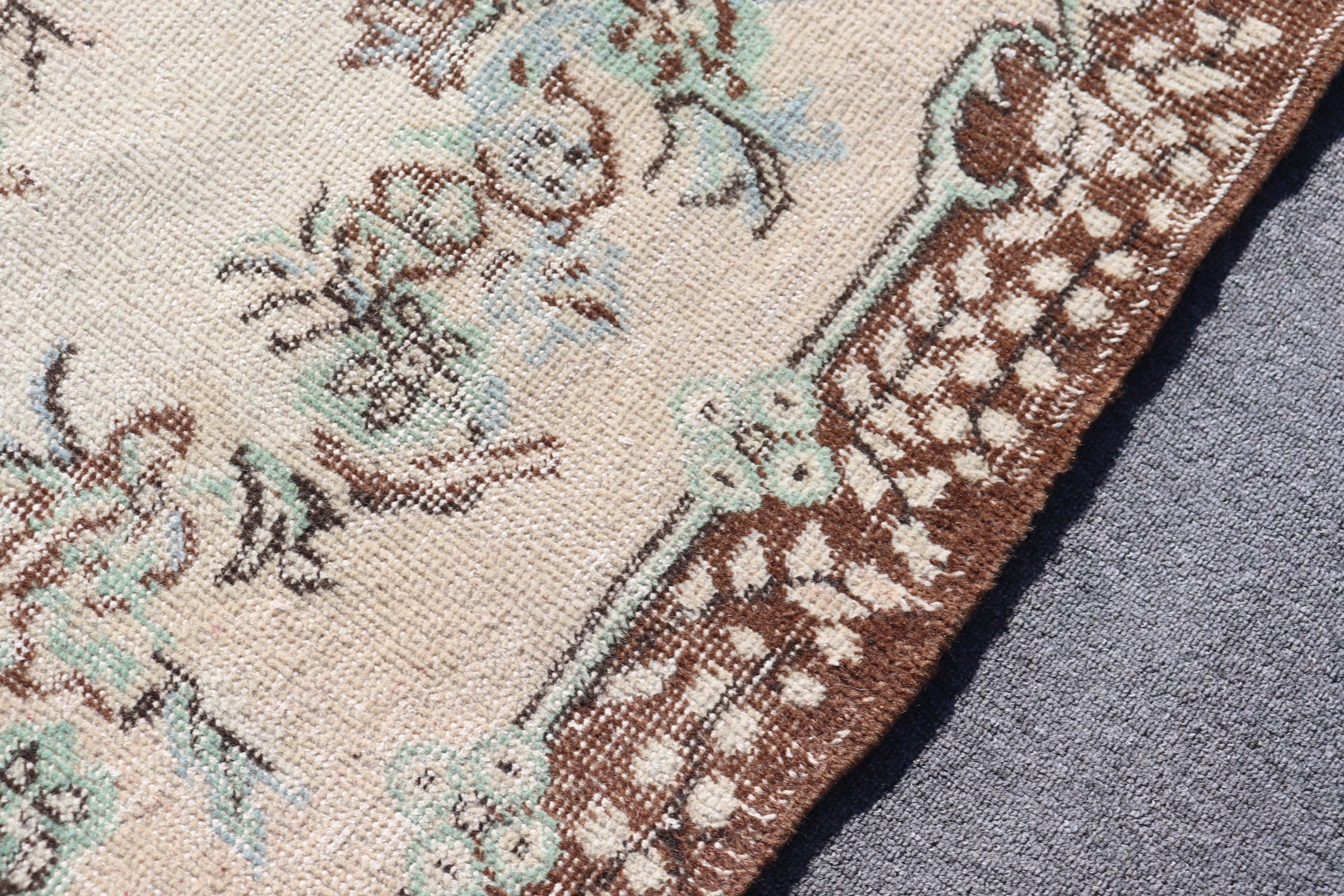 Living Room Rug, Turkish Rug, Aztec Rug, Indoor Rug, Antique Rug, Vintage Rugs, 3.7x6.6 ft Area Rugs, Beige Kitchen Rug, Kitchen Rug