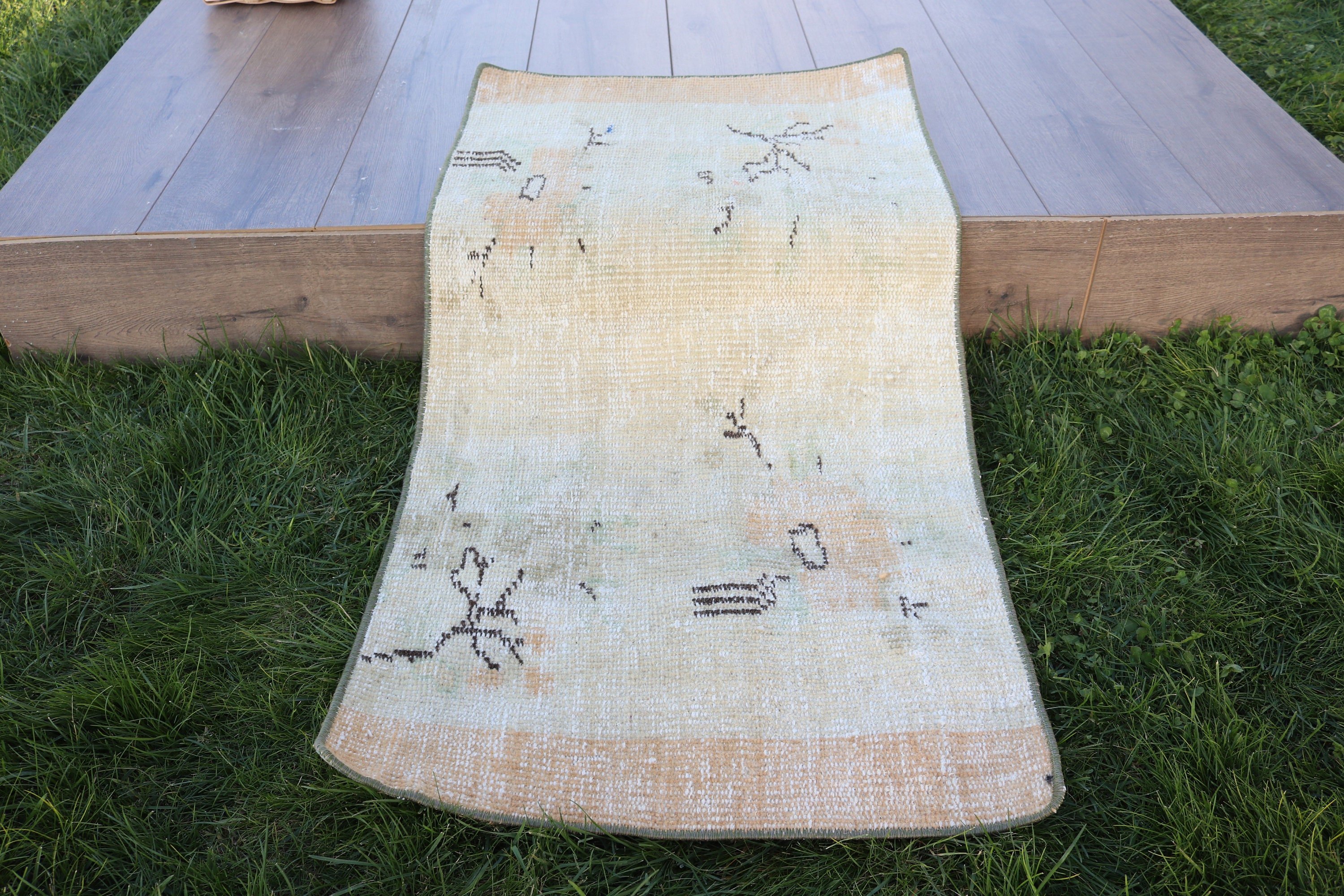 Kitchen Rugs, Moroccan Rugs, Vintage Rug, Boho Rug, Green Statement Rug, 1.8x3.4 ft Small Rug, Vintage Decor Rug, Nursery Rug, Turkish Rugs