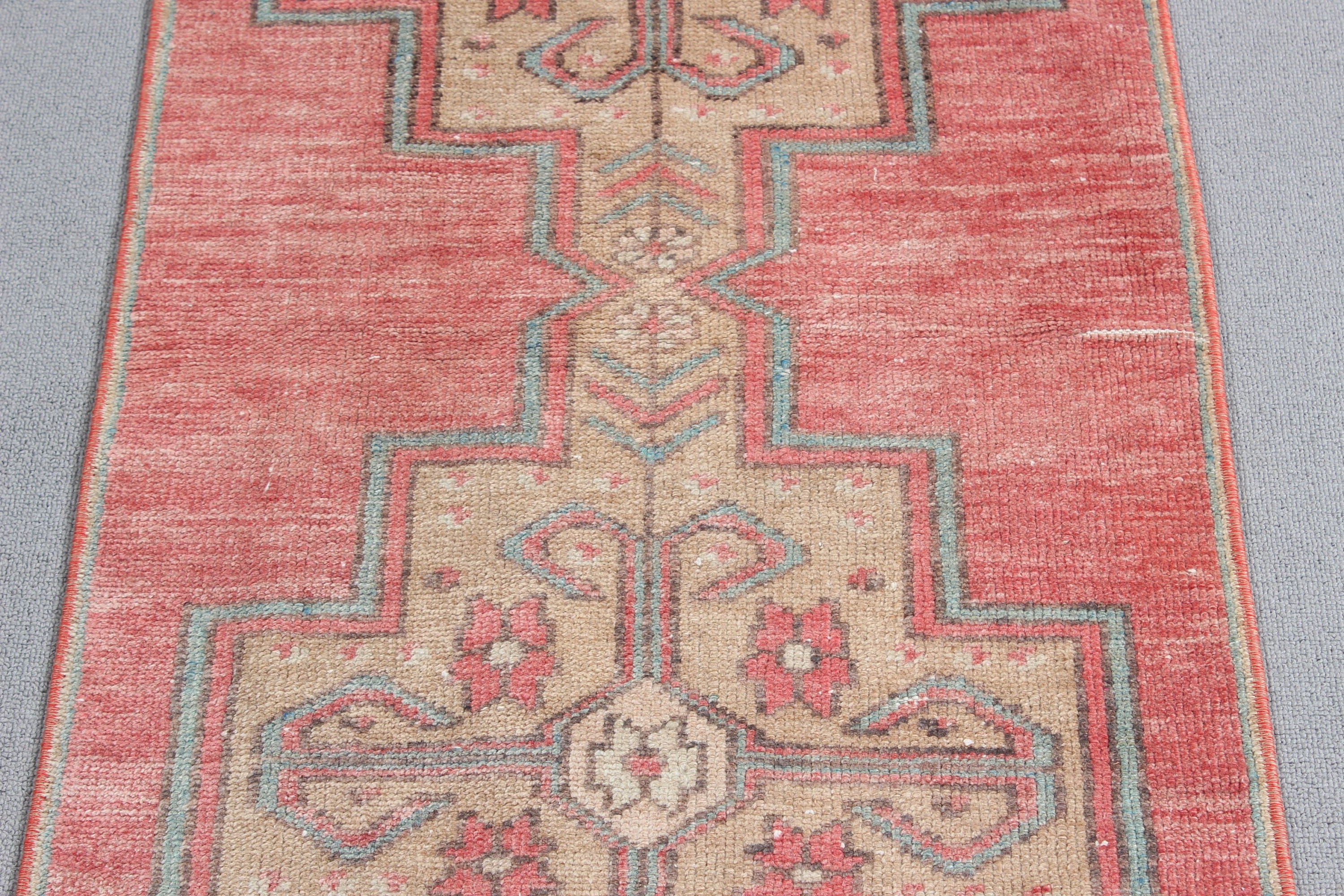 Sevimli Banyo Paspası Halısı, Mutfak Halıları, Nötr Halı, Türk Halısı, Çocuk Halıları, Vintage Halı, Pembe Oryantal Halı, Boho Halıları, 1.9x4.6 ft Küçük Halı