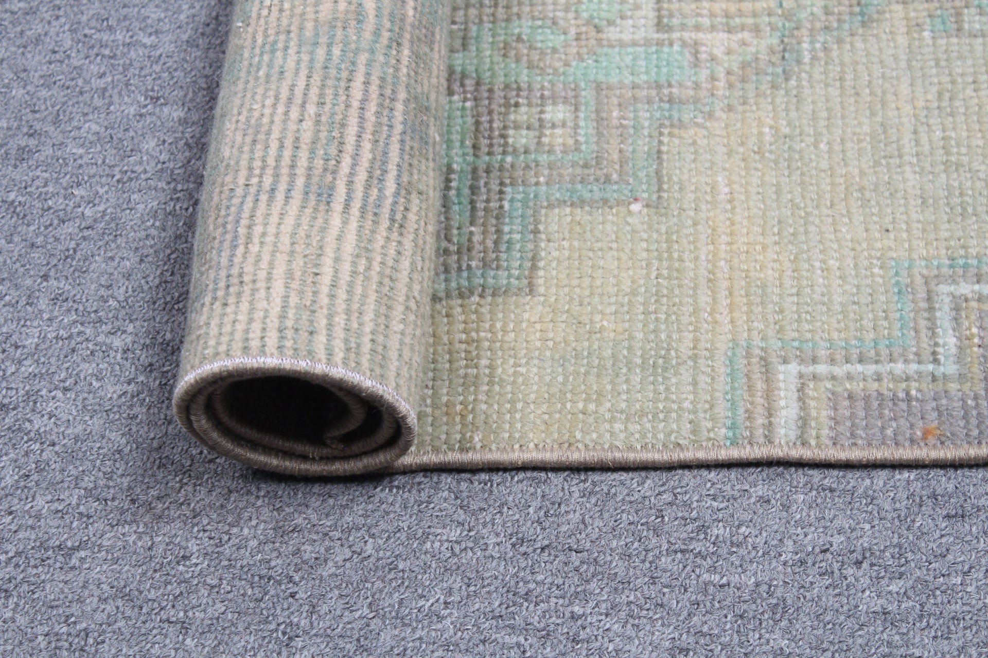 Bedroom Rug, Green Moroccan Rugs, 1.4x3.2 ft Small Rug, Rugs for Bath, Kitchen Rug, Turkish Rug, Antique Rug, Vintage Rug, Entry Rug