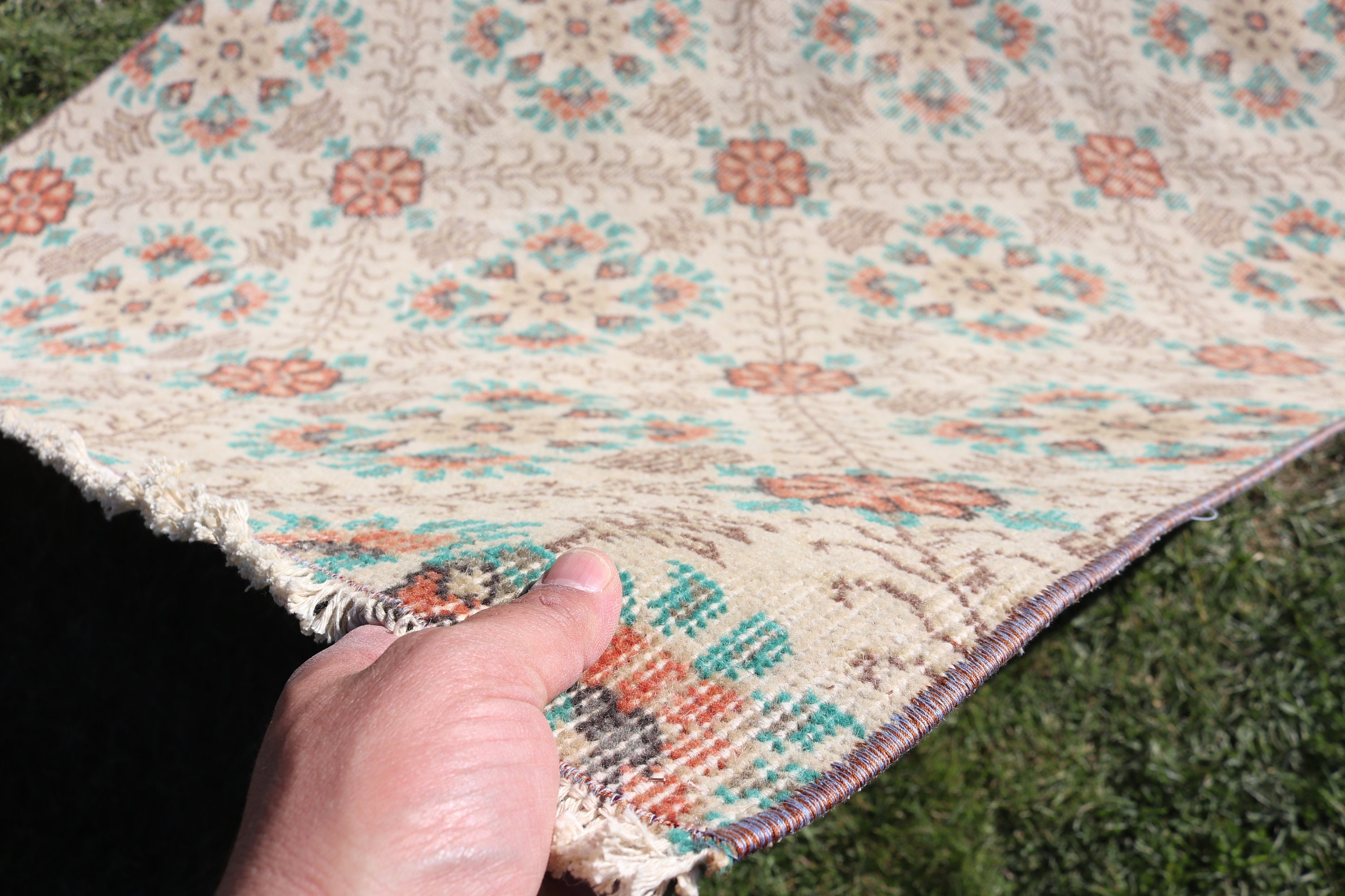 Vintage Accent Rug, 3.6x6.5 ft Accent Rugs, Vintage Rug, Beige Neutral Rug, Flatweave Rug, Decorative Rug, Turkish Rug, Statement Rug