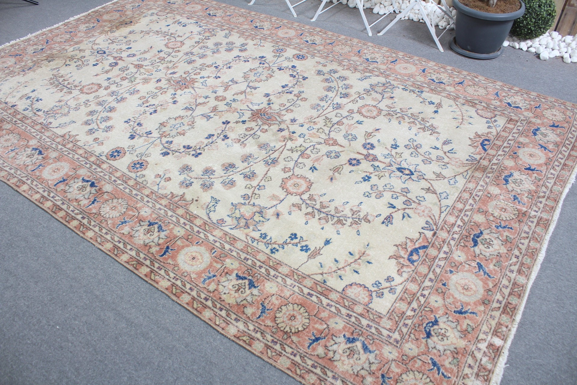 Pink Home Decor Rug, Dining Room Rug, Turkish Rug, Vintage Rug, Old Rugs, Saloon Rugs, Kitchen Rug, 6.6x10.8 ft Oversize Rug, Antique Rug