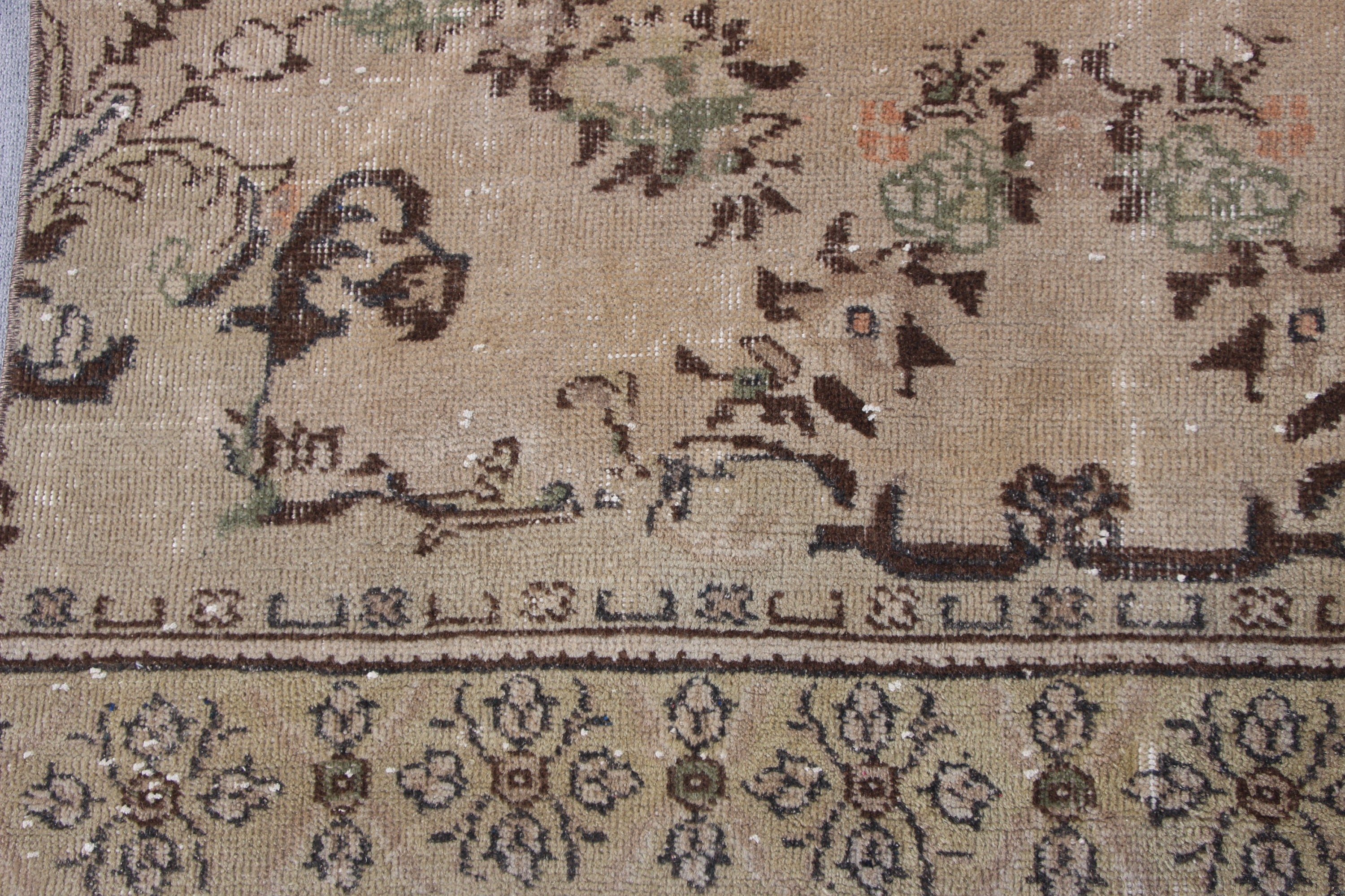 Türk Halıları, Fas Halıları, Vintage Yolluk Halısı, 4.1x10.3 ft Runner Halıları, Mutfak Halıları, Anadolu Halısı, Vintage Halılar, Kahverengi Yer Halısı