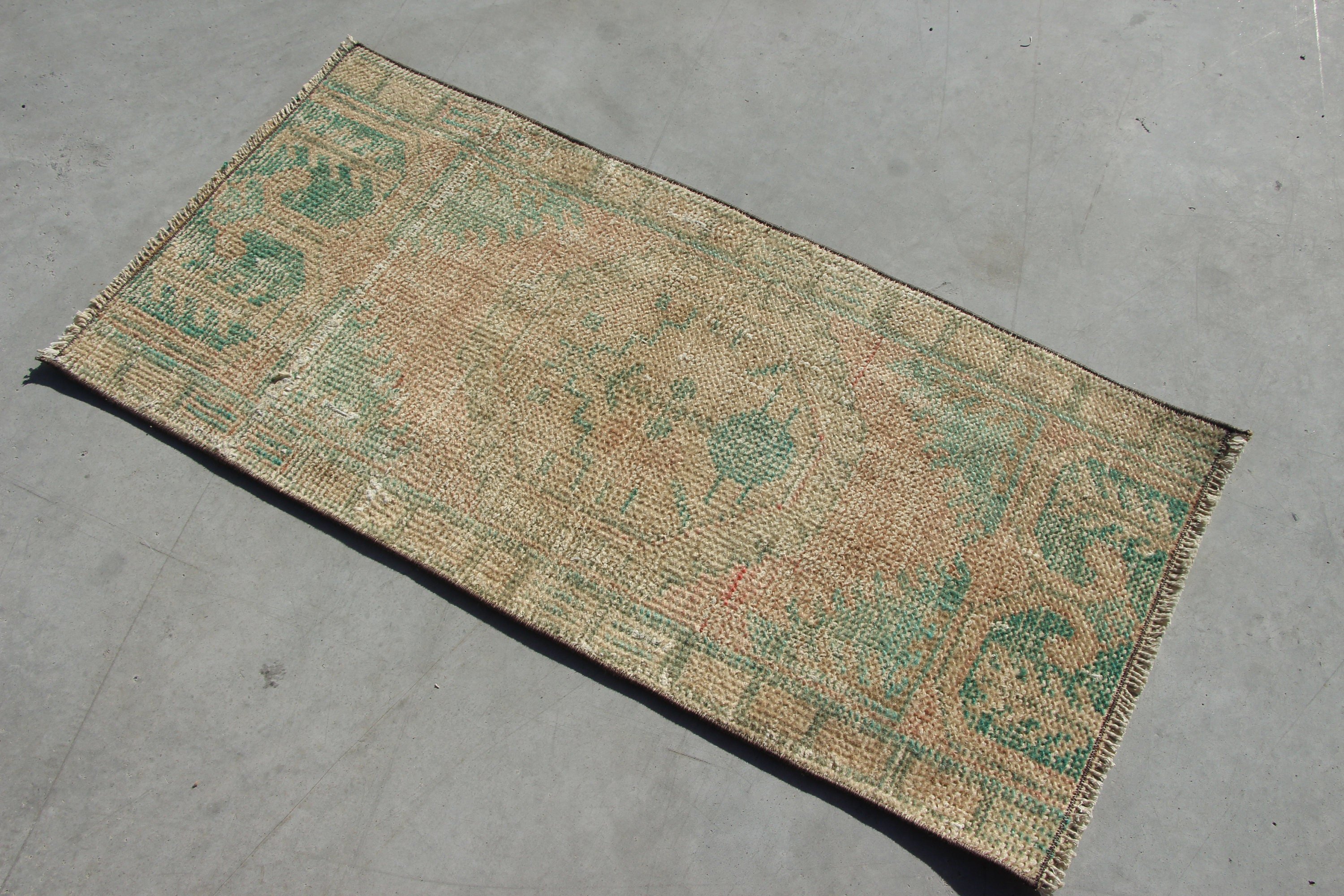 Floor Rug, Oriental Rug, 1.8x3.7 ft Small Rugs, Vintage Rug, Nursery Rug, Home Decor Rug, Bedroom Rugs, Orange Moroccan Rug, Turkish Rug