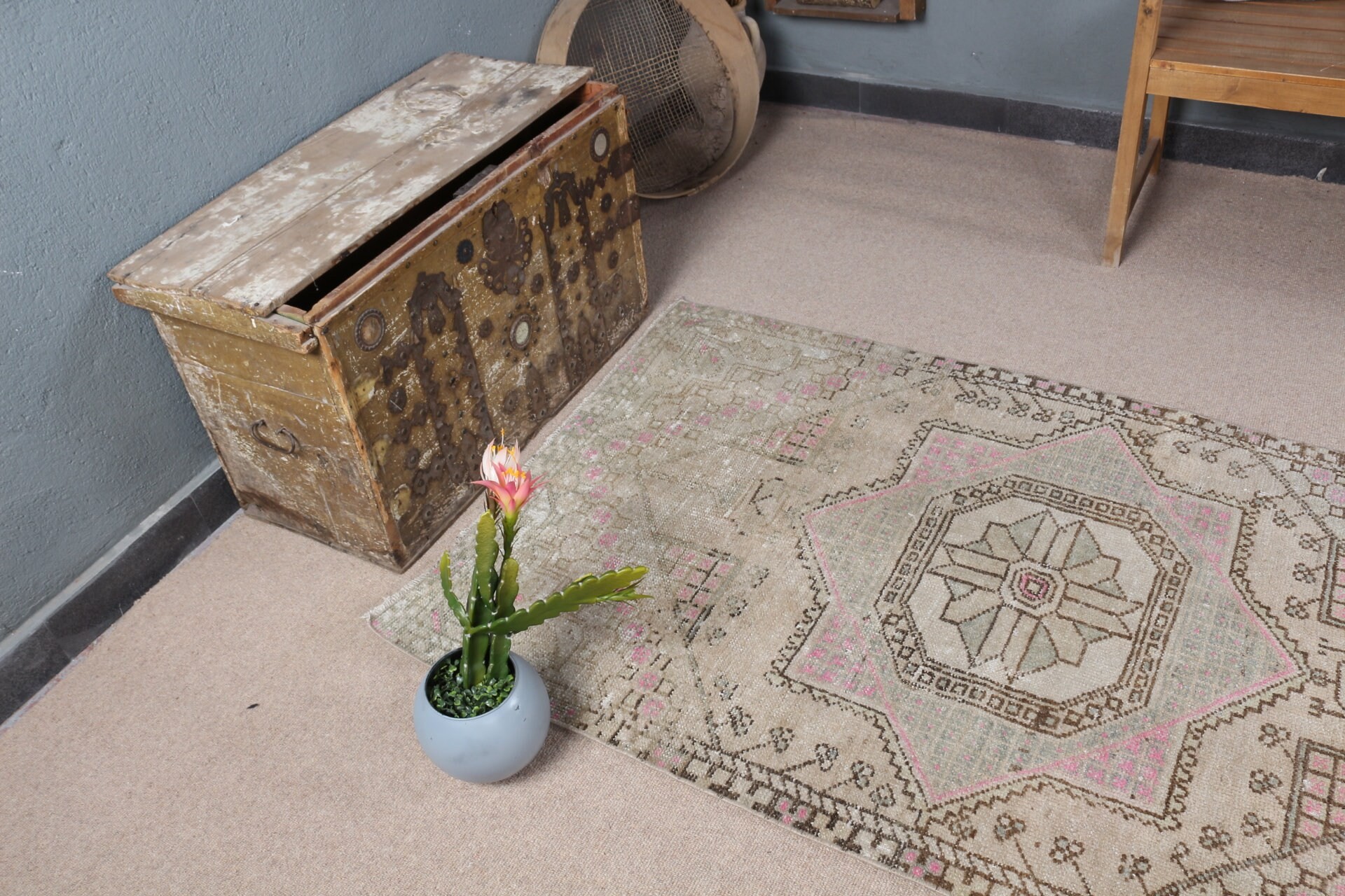 Turkish Rug, Rugs for Bedroom, Vintage Rug, Kitchen Rug, Bedroom Rugs, Anatolian Rug, 3.3x5.7 ft Accent Rug, Green Floor Rug, Antique Rugs