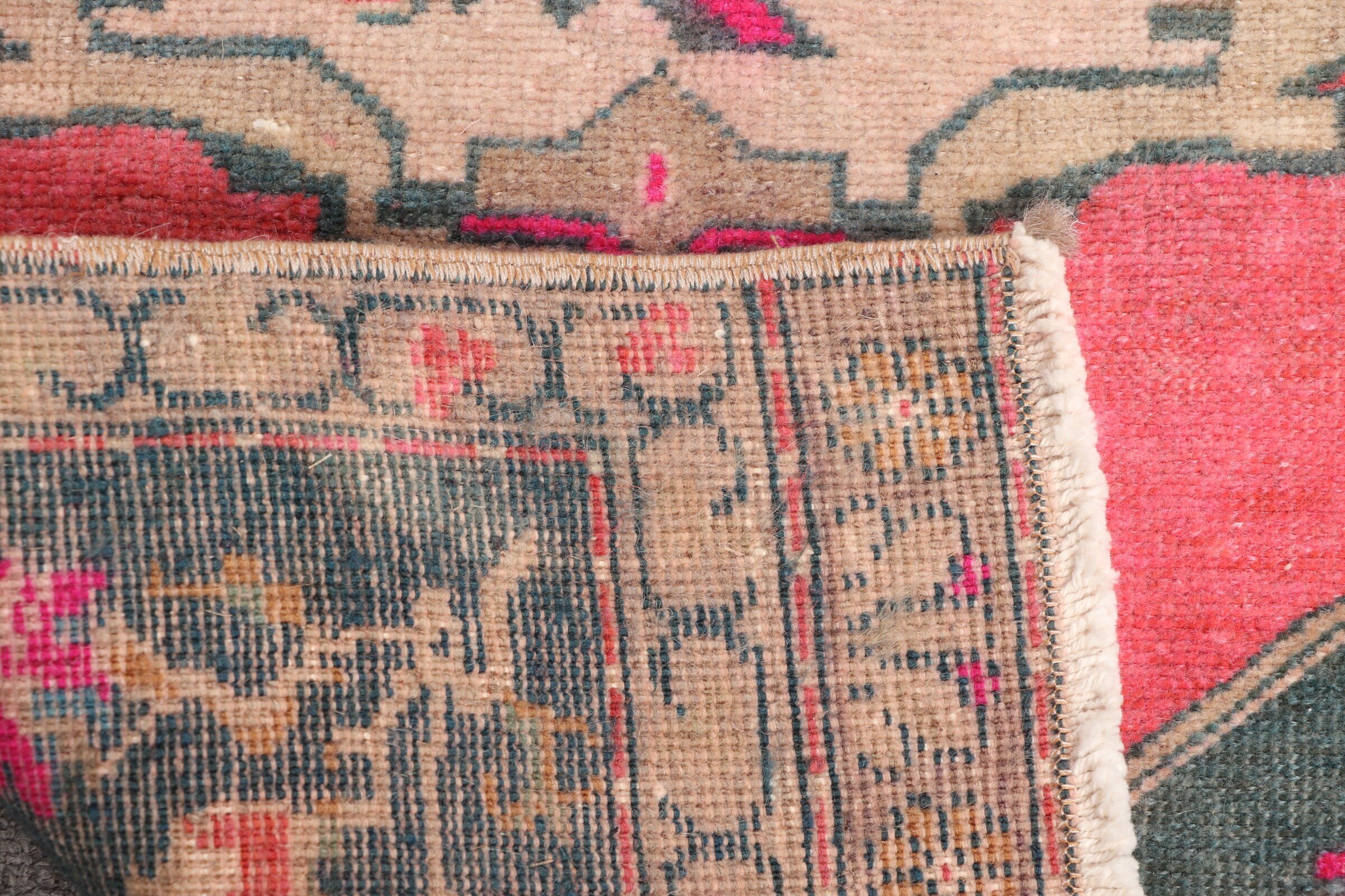 Turkish Rugs, Pink Oushak Rugs, 1.6x3.3 ft Small Rug, Bath Rug, Bedroom Rug, Oriental Rugs, Wall Hanging Rugs, Vintage Rugs, Pale Rug