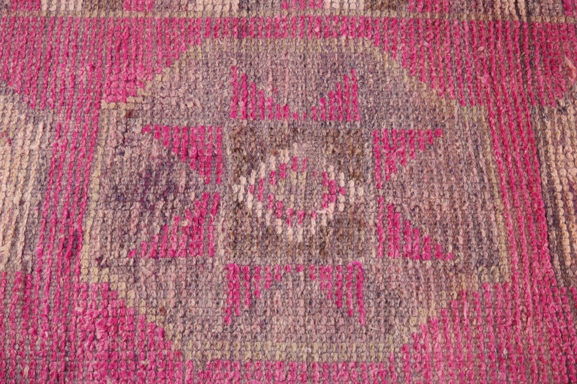 Pembe Açıklama Halısı, Vintage Halılar, Türk Halıları, Türkiye Halıları, Beni Ourain Runner Halıları, Yün Halı, 2.4x9.8 ft Runner Halıları, Düz Dokuma Halılar