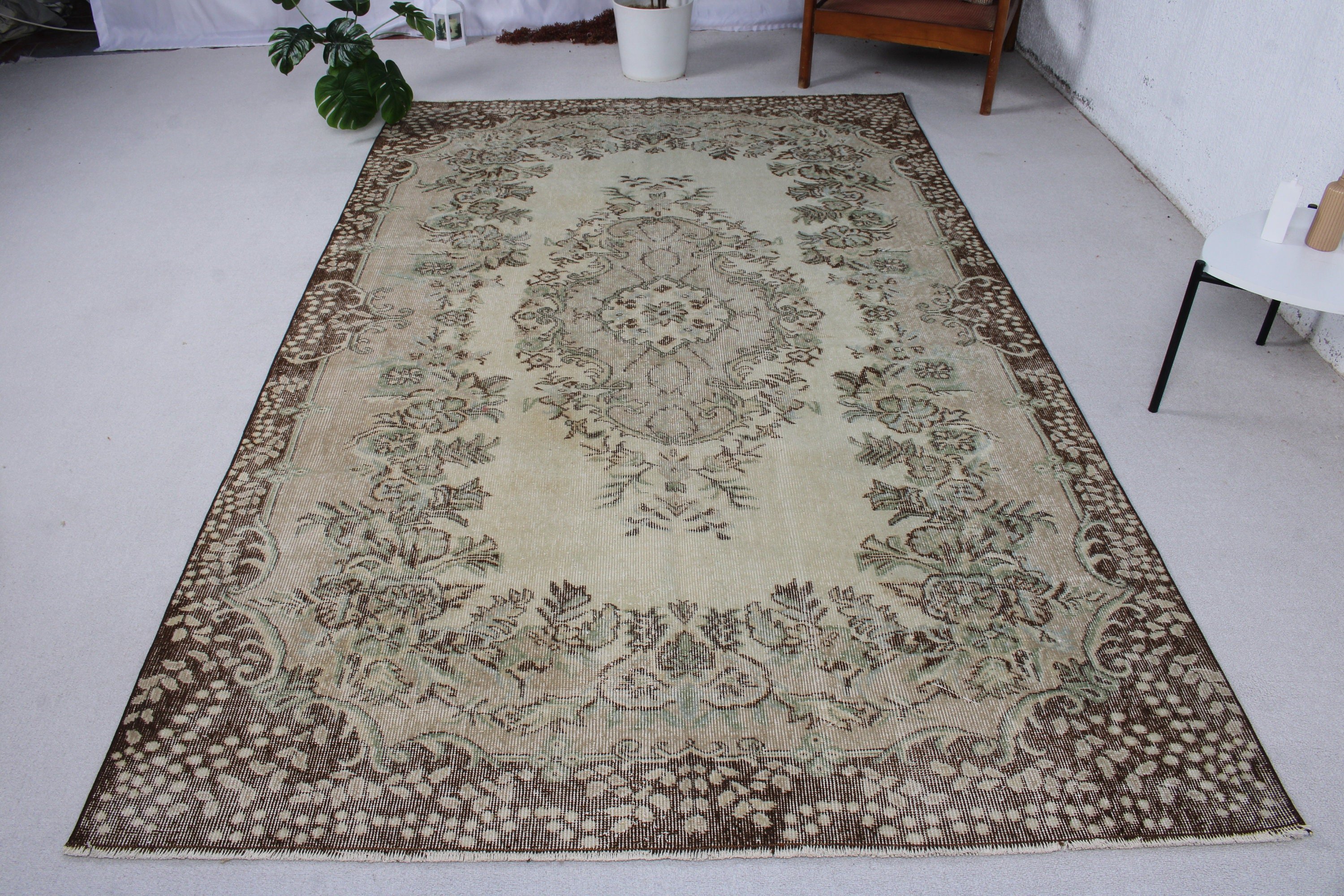 Dining Room Rug, Beige Cool Rug, Oriental Rugs, Vintage Rug, Living Room Rug, 5.7x9.4 ft Large Rugs, Ethnic Rug, Turkish Rugs