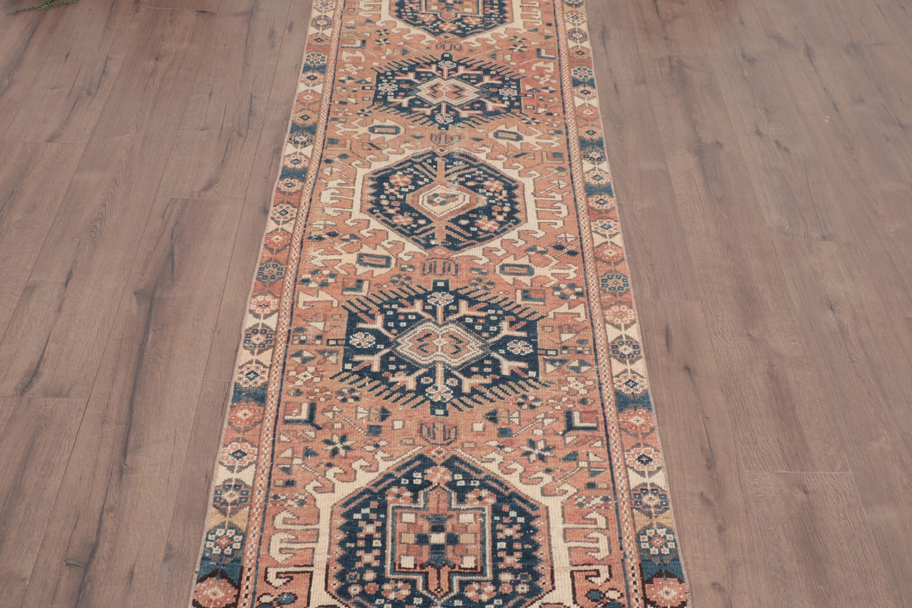 Türk Halıları, Harika Halılar, Runner Halıları, 2,5x10,3 ft Runner Halıları, Kahverengi Yatak Odası Halısı, Vintage Runner Halıları, Vintage Halılar, Lüks Halılar