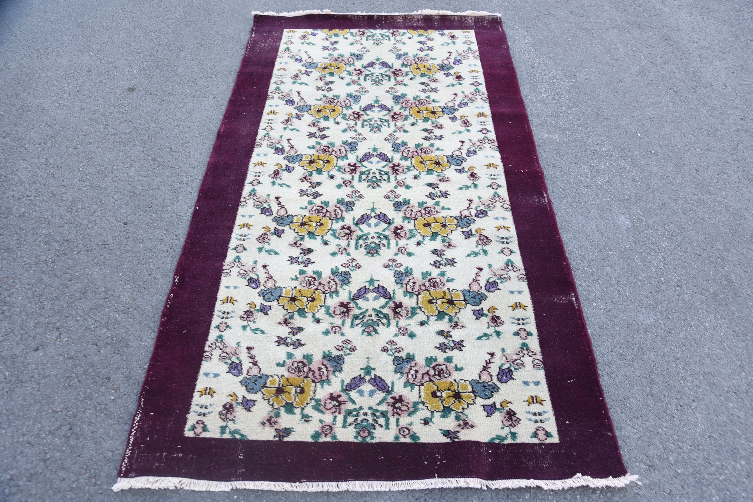 Living Room Rugs, Art Rug, Oushak Rug, 3.8x6.9 ft Area Rug, Colorful Rug, Handmade Rugs, Vintage Rug, Turkish Rug, Rugs for Nursery