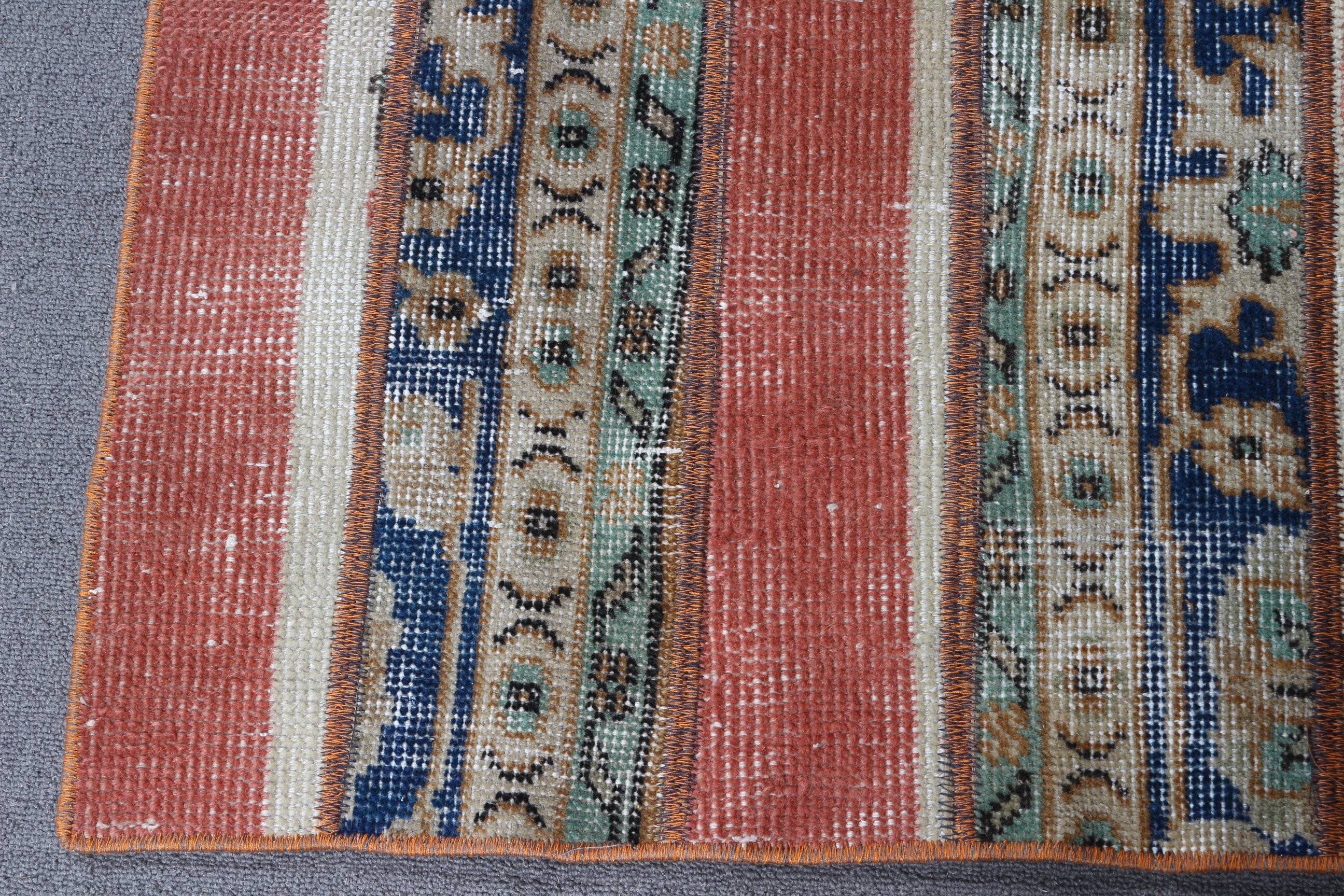 Orange Anatolian Rug, Rugs for Bath, Turkish Rugs, 2x3.2 ft Small Rug, Oriental Rugs, Oushak Rug, Vintage Rugs, Nursery Rug, Kitchen Rug