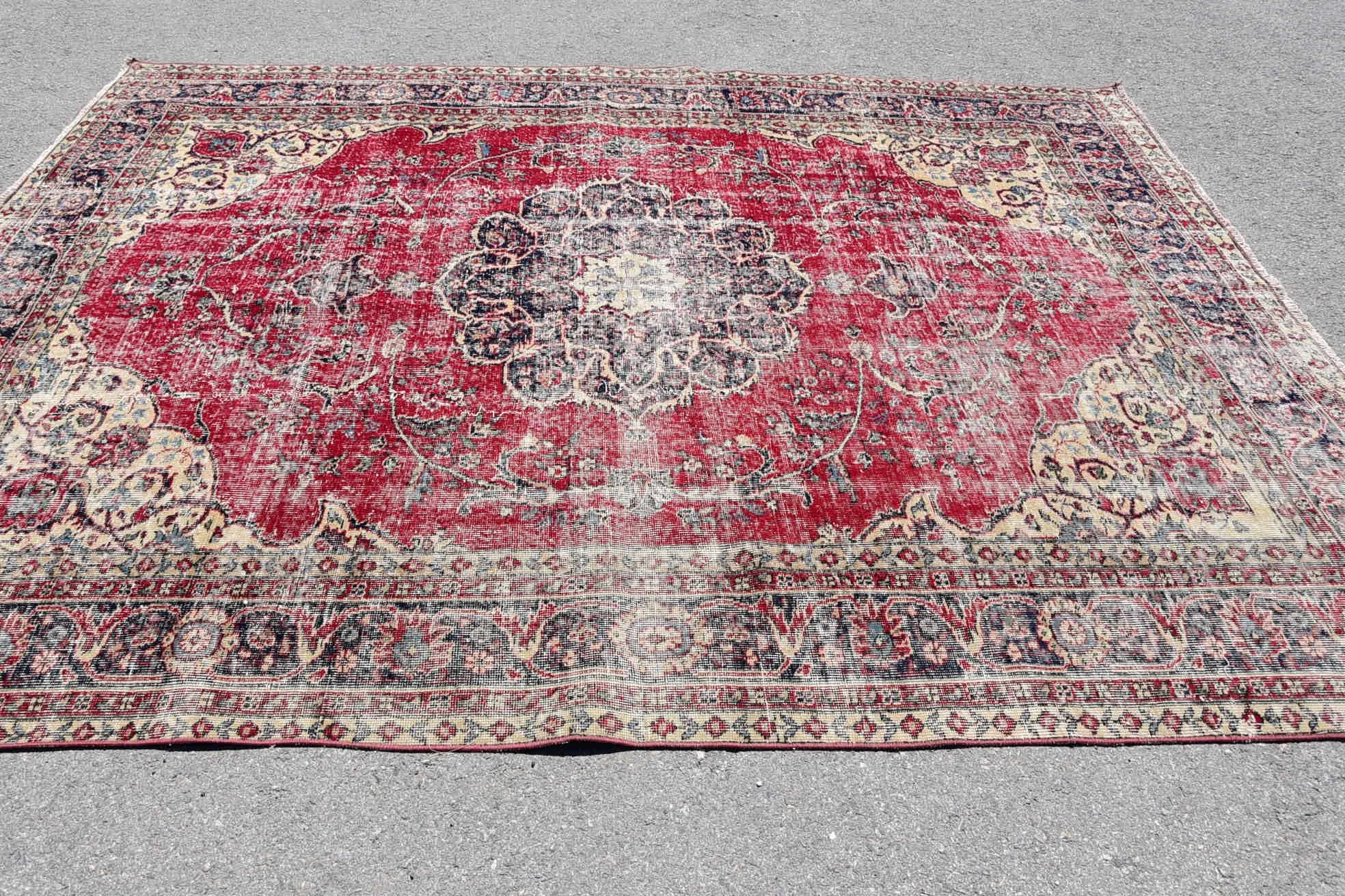 Türk Halısı, Vintage Halı, Yemek Odası Halısı, Salon Halısı, Yemek Odası Halıları, Mutfak Halıları, Oryantal Halı, Türkiye Halısı, 7.3x9.7 ft Büyük Boy Halı