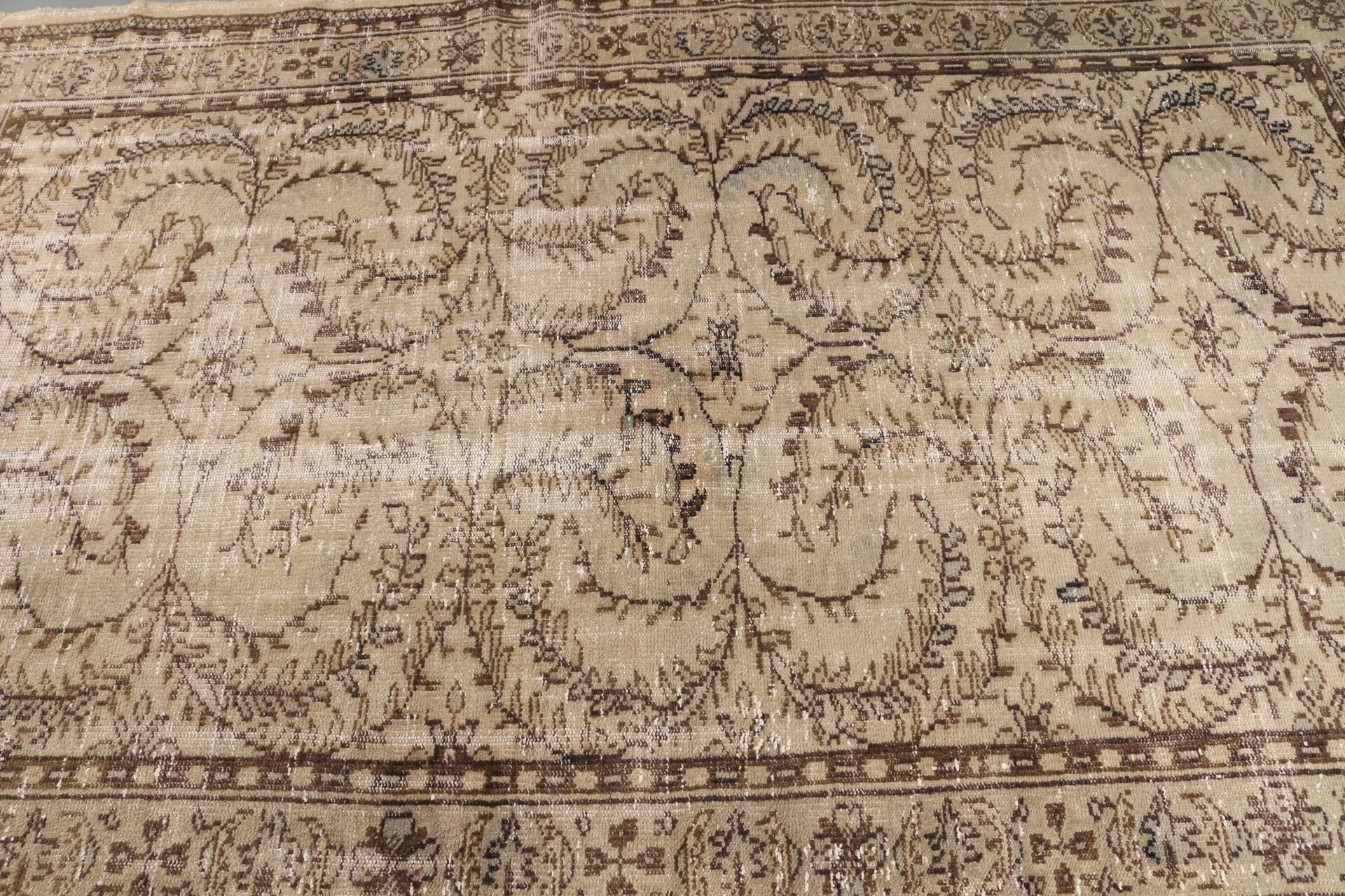 Türk Halısı, Oushak Halısı, Yeşil 5.5x8.3 ft Büyük Halı, Vintage Halı, Yatak Odası Halısı, Türkiye Halısı, Oturma Odası Halıları