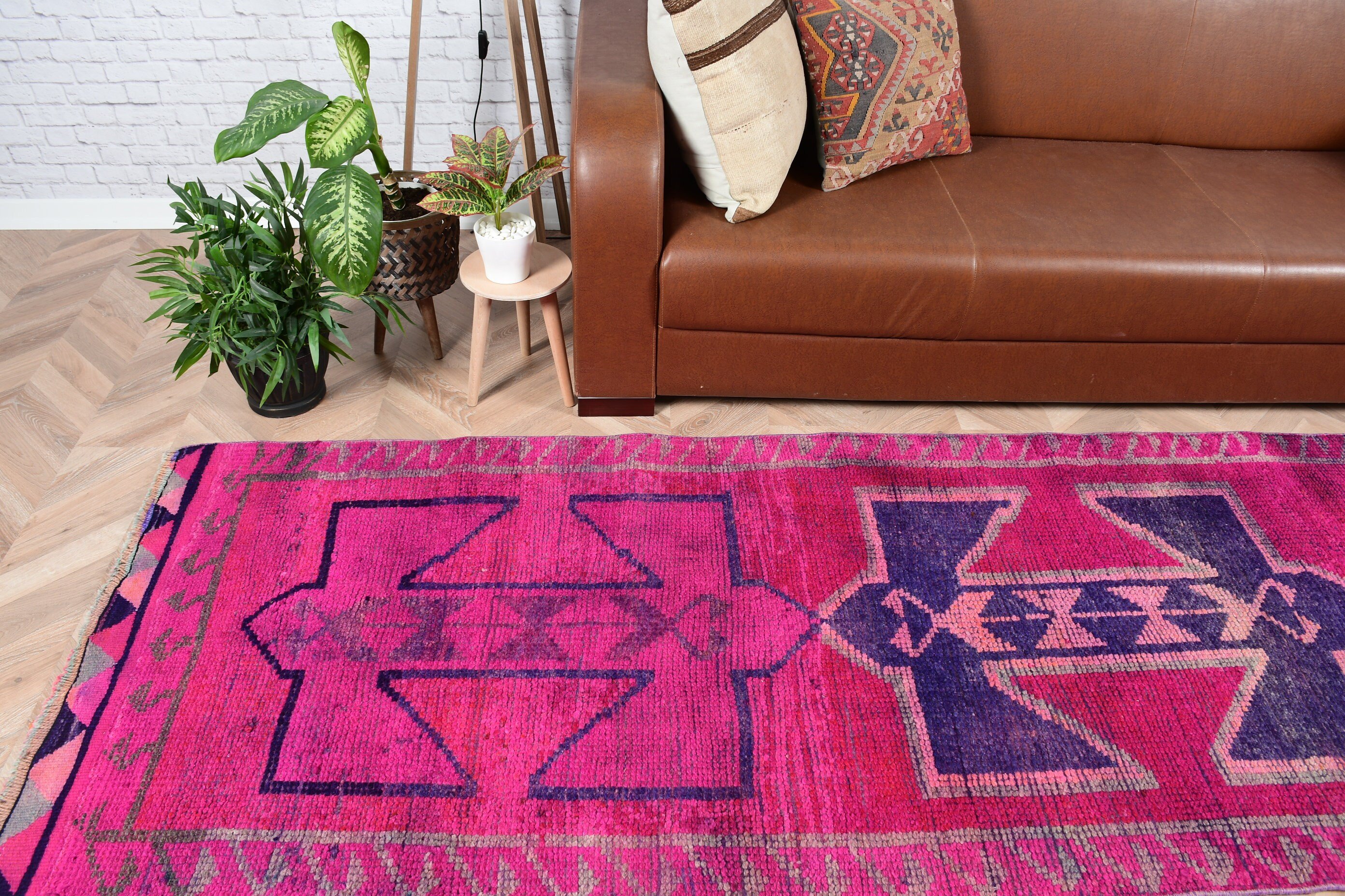 Tasarımcı Halı, Ev Dekorasyonu Halısı, Pembe Antika Halılar, Koridor Halısı, Türk Halısı, 3x11.2 ft Runner Halısı, Vintage Halı, Koridor Halısı, Oryantal Halı