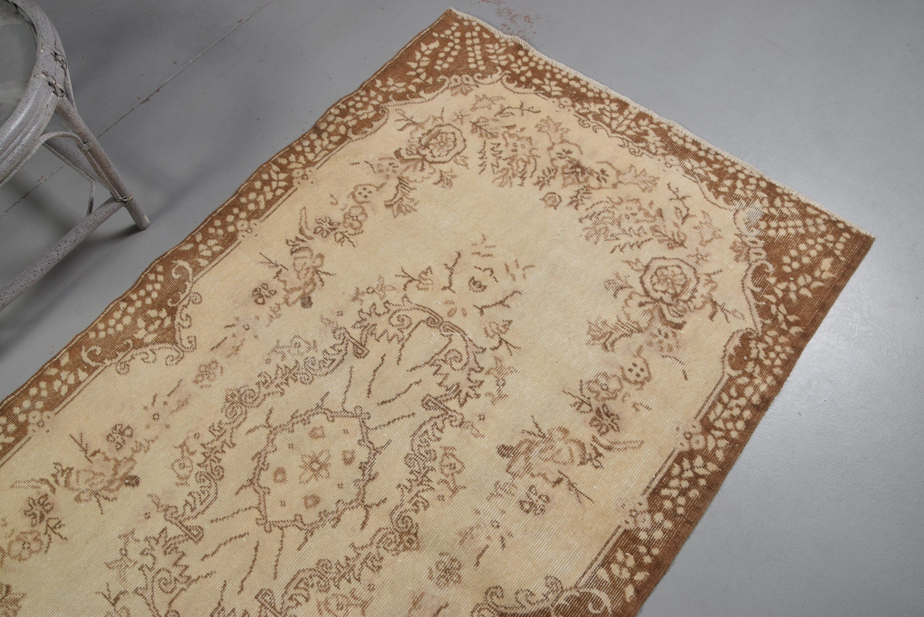 Nursery Rug, 3.9x7 ft Area Rugs, Turkish Rug, Vintage Rug, Kitchen Rugs, Office Rugs, Beige Antique Rugs, Floor Rugs, Rugs for Bedroom