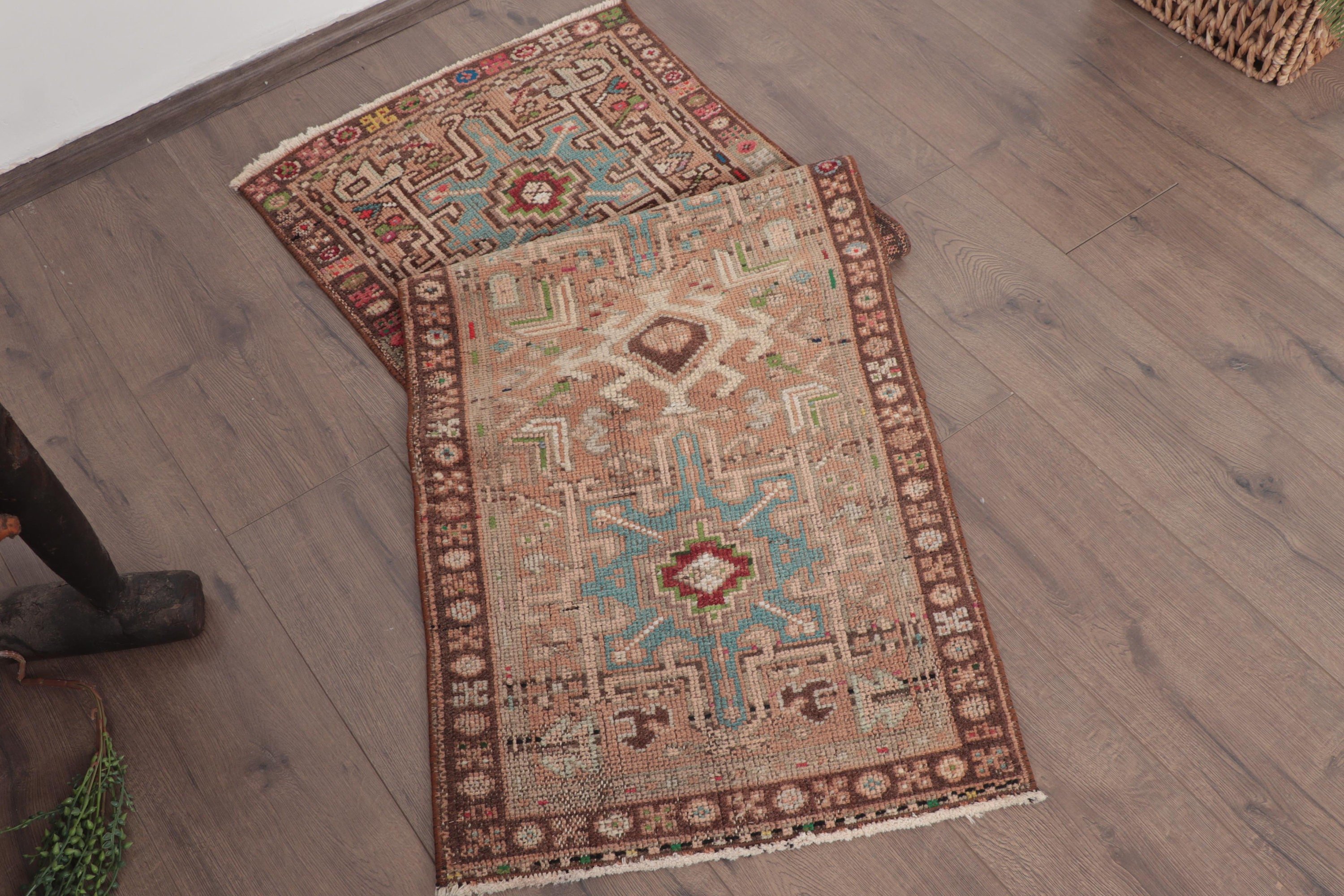 Brown Luxury Rug, Hallway Rug, Aesthetic Rugs, Antique Rugs, 1.7x5.1 ft Runner Rug, Rugs for Stair, Turkish Rugs, Vintage Rug, Cool Rugs