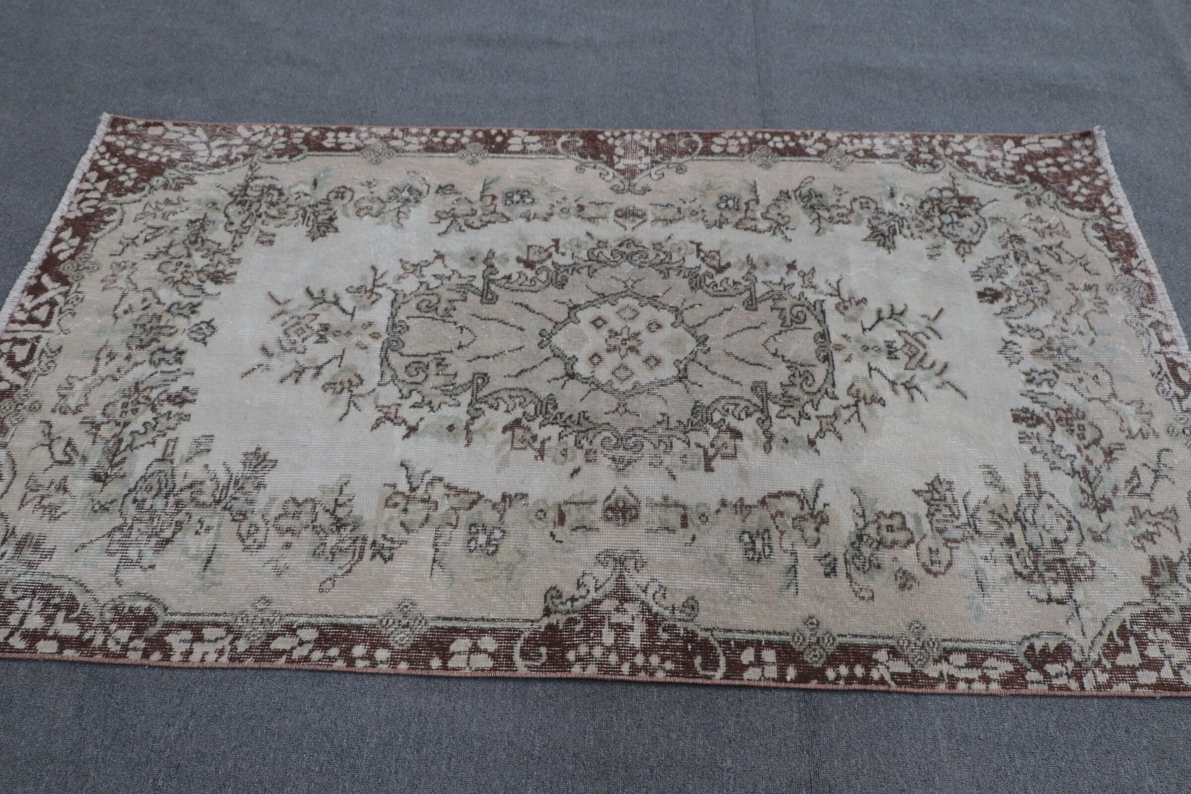 Vintage Halılar, Yün Halı, 3,6x6,5 ft Accent Halı, Mutfak Halıları, Bej Yün Halı, Çocuk Odası Halısı, Türk Halısı, Çocuk Odası Halıları, Harika Halılar