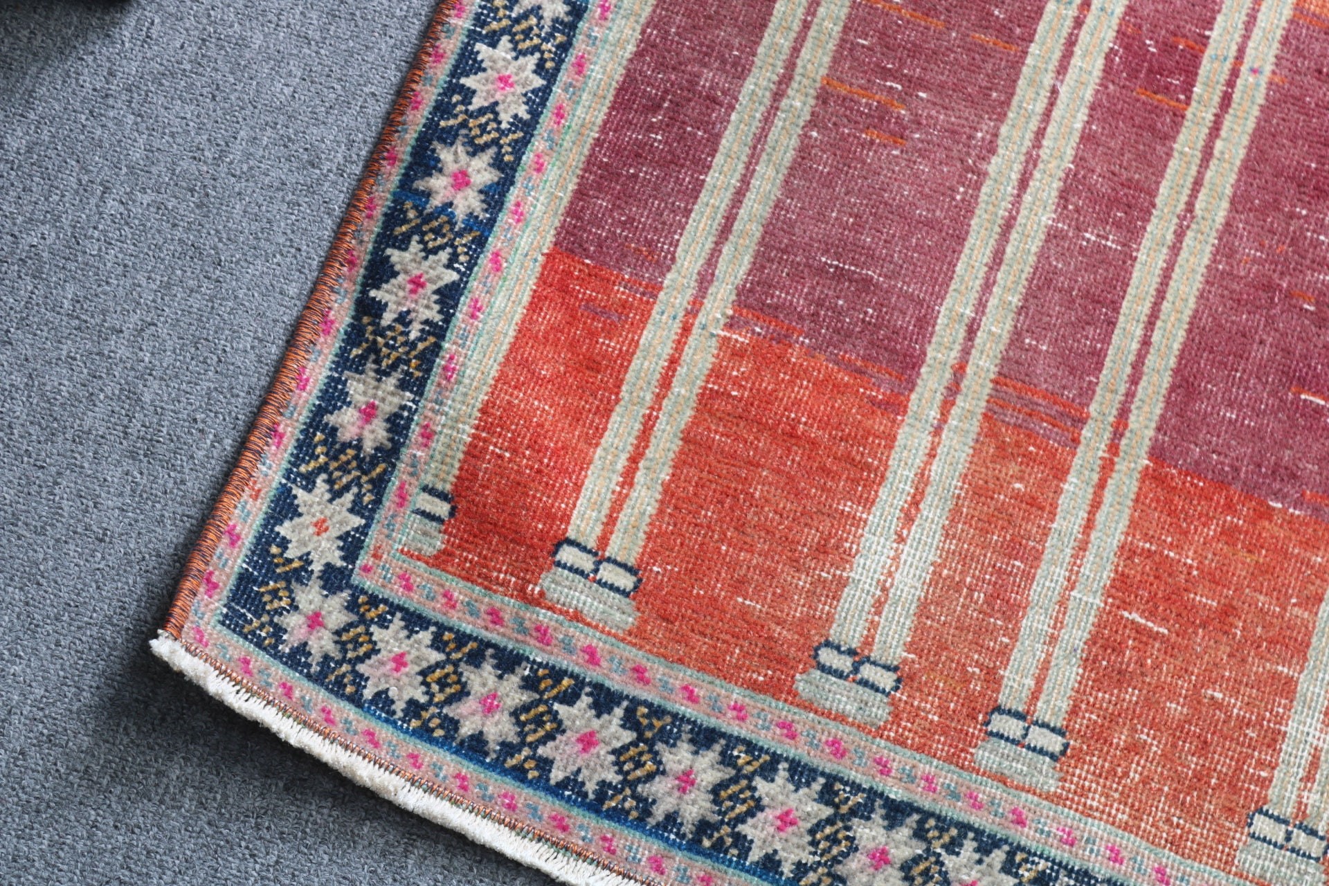 Modern Rugs, Rugs for Bathroom, 2.3x3.7 ft Small Rugs, Red Oriental Rugs, Turkish Rug, Bedroom Rugs, Nursery Rugs, Vintage Rug, Entry Rugs