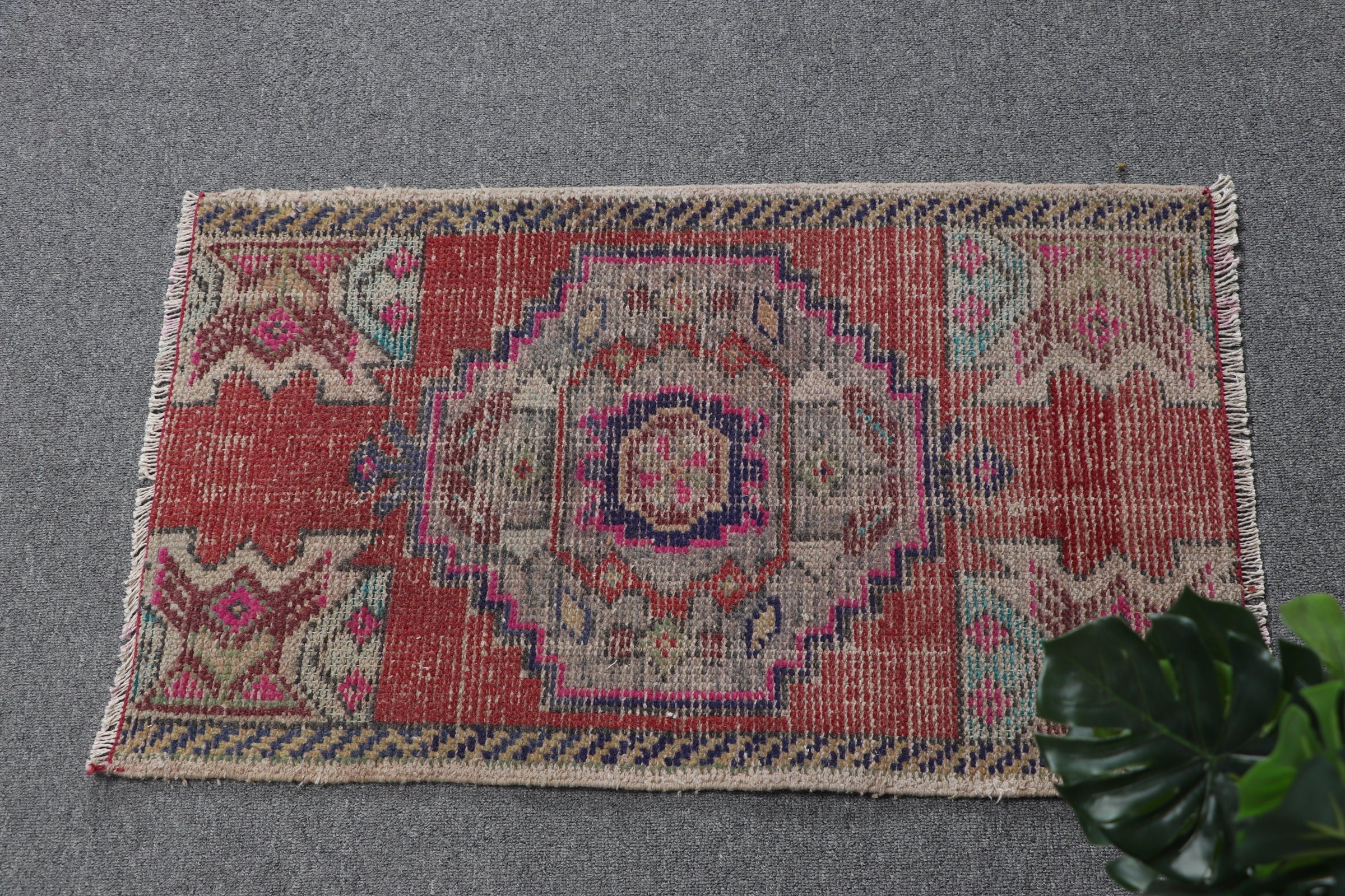 Red Anatolian Rugs, Nursery Rug, Kitchen Rugs, Turkish Rug, Wool Rug, Rugs for Kitchen, 1.6x2.8 ft Small Rug, Vintage Rug