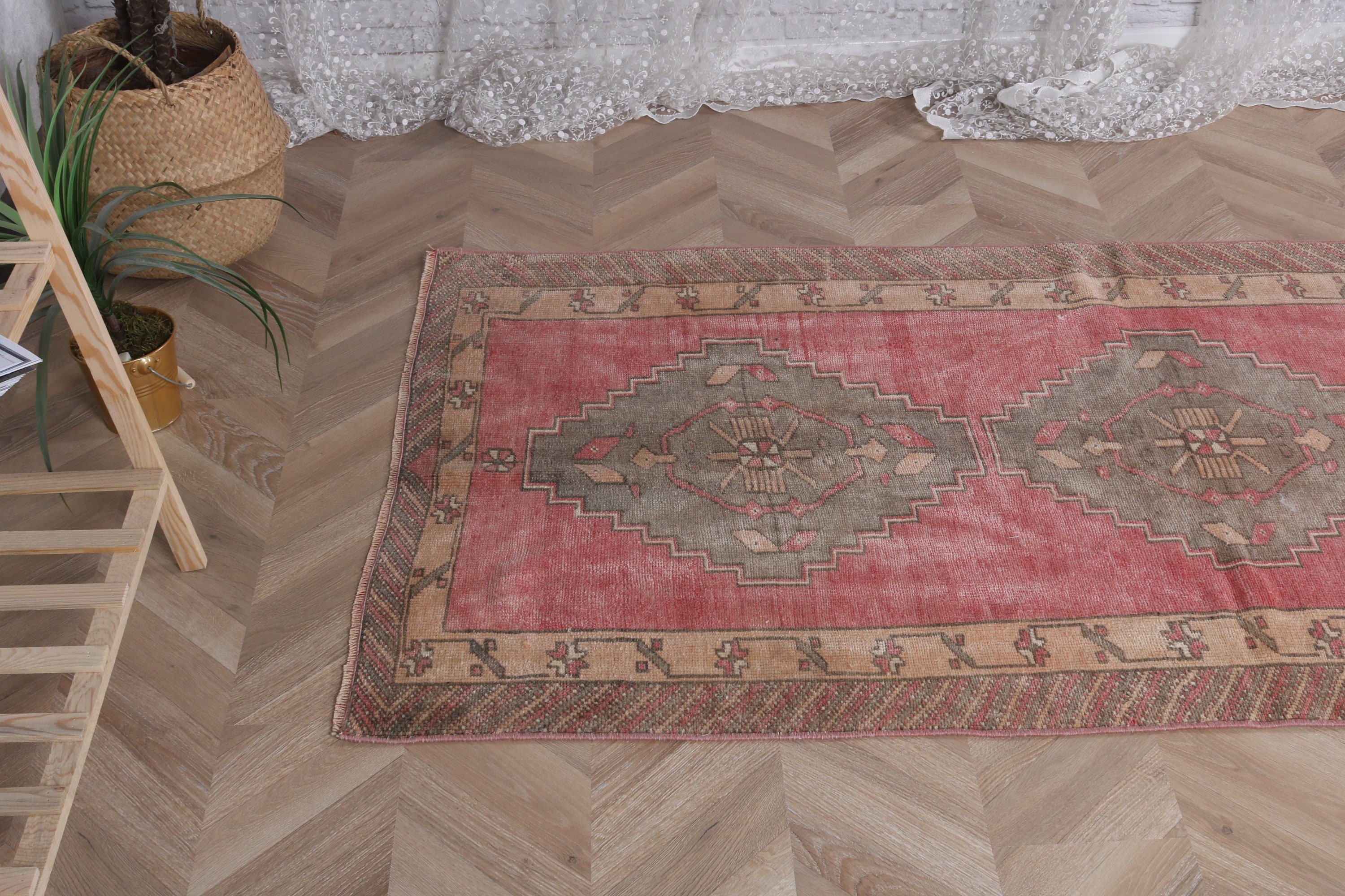 Modern Halı, Düz Dokuma Halılar, Pembe Yatak Odası Halıları, 3,1x6,5 ft Accent Halı, Vintage Halı, Yatak Odası Halıları, Türk Halısı, Yurt Vurgulu Halı Halıları