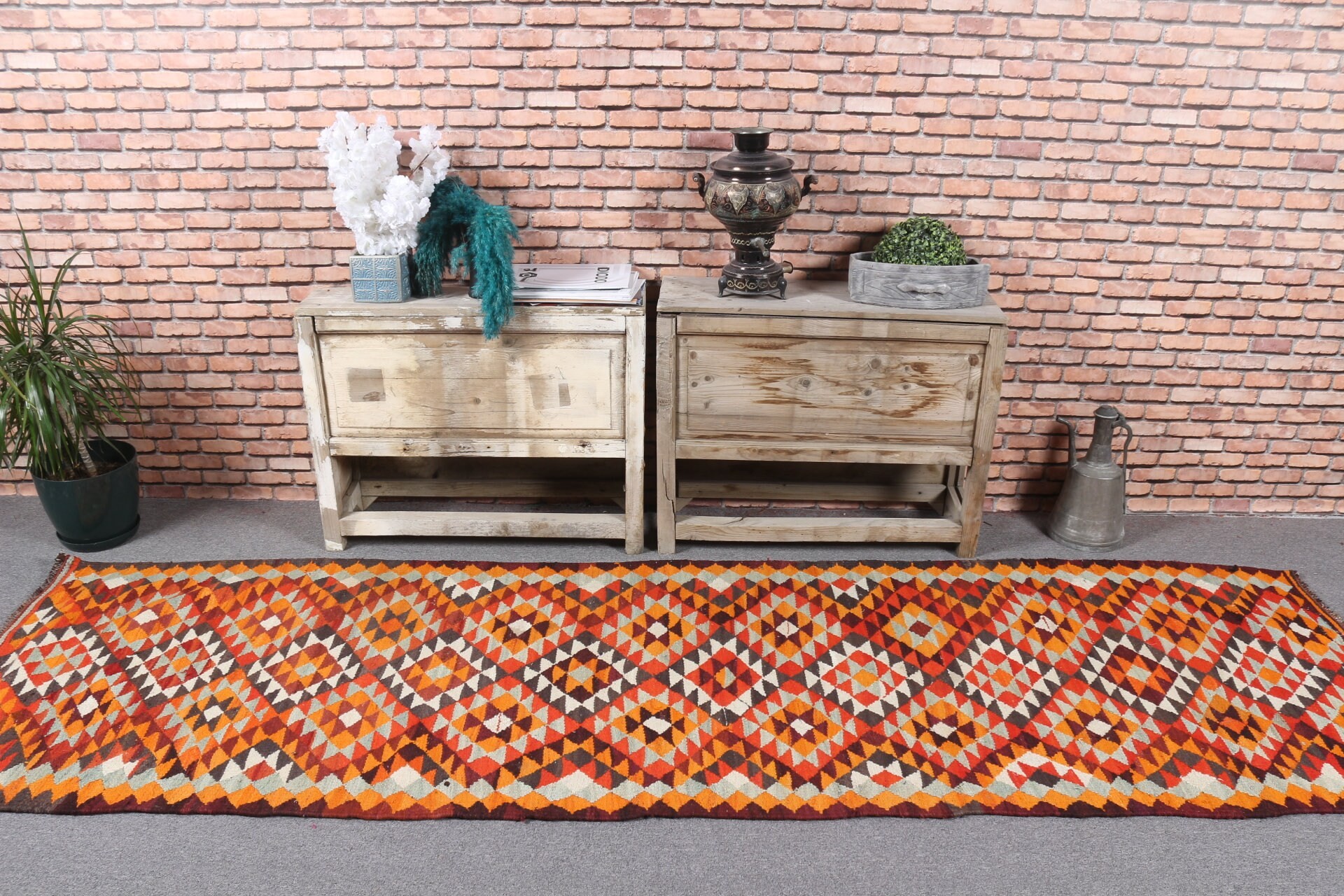 Corridor Rug, Anatolian Rug, Hallway Rug, Moroccan Rug, Turkish Rug, Orange  2.8x9.8 ft Runner Rug, Natural Rug, Vintage Rug