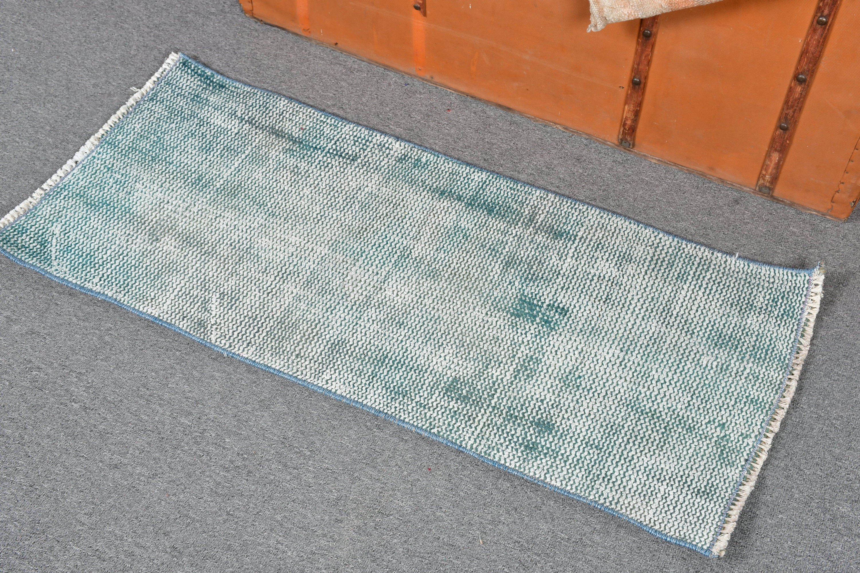 Kitchen Rug, Floor Rugs, 1.4x3.3 ft Small Rug, Bedroom Rugs, Turkish Rugs, Vintage Rugs, Bath Rugs, Blue Antique Rug, Small Woven Rug Rugs