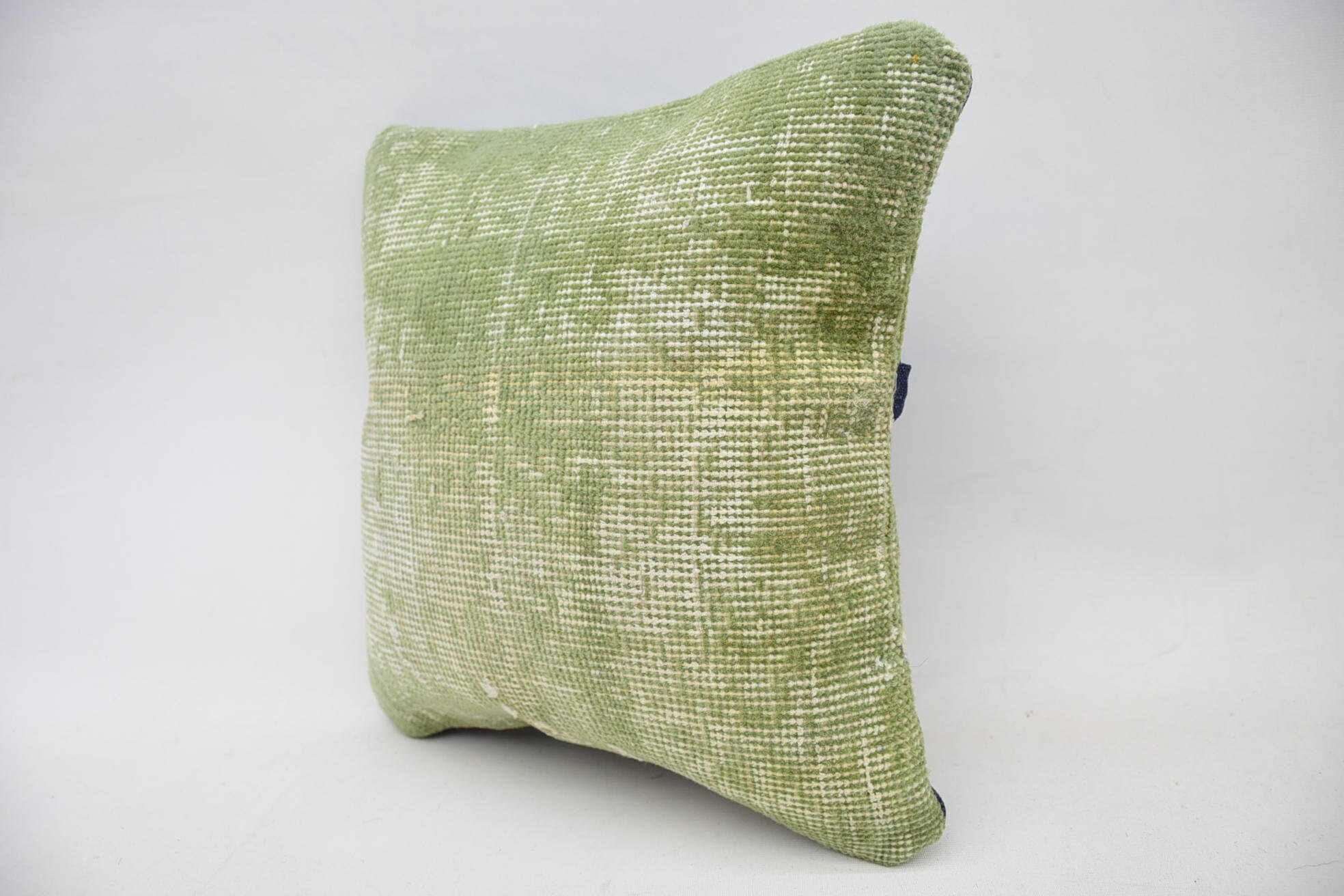 14"x14" Green Cushion, Kilim Pillow Cover, Cotton Pillow Sham, Ethnical Kilim Rug Pillow, Antique Pillows