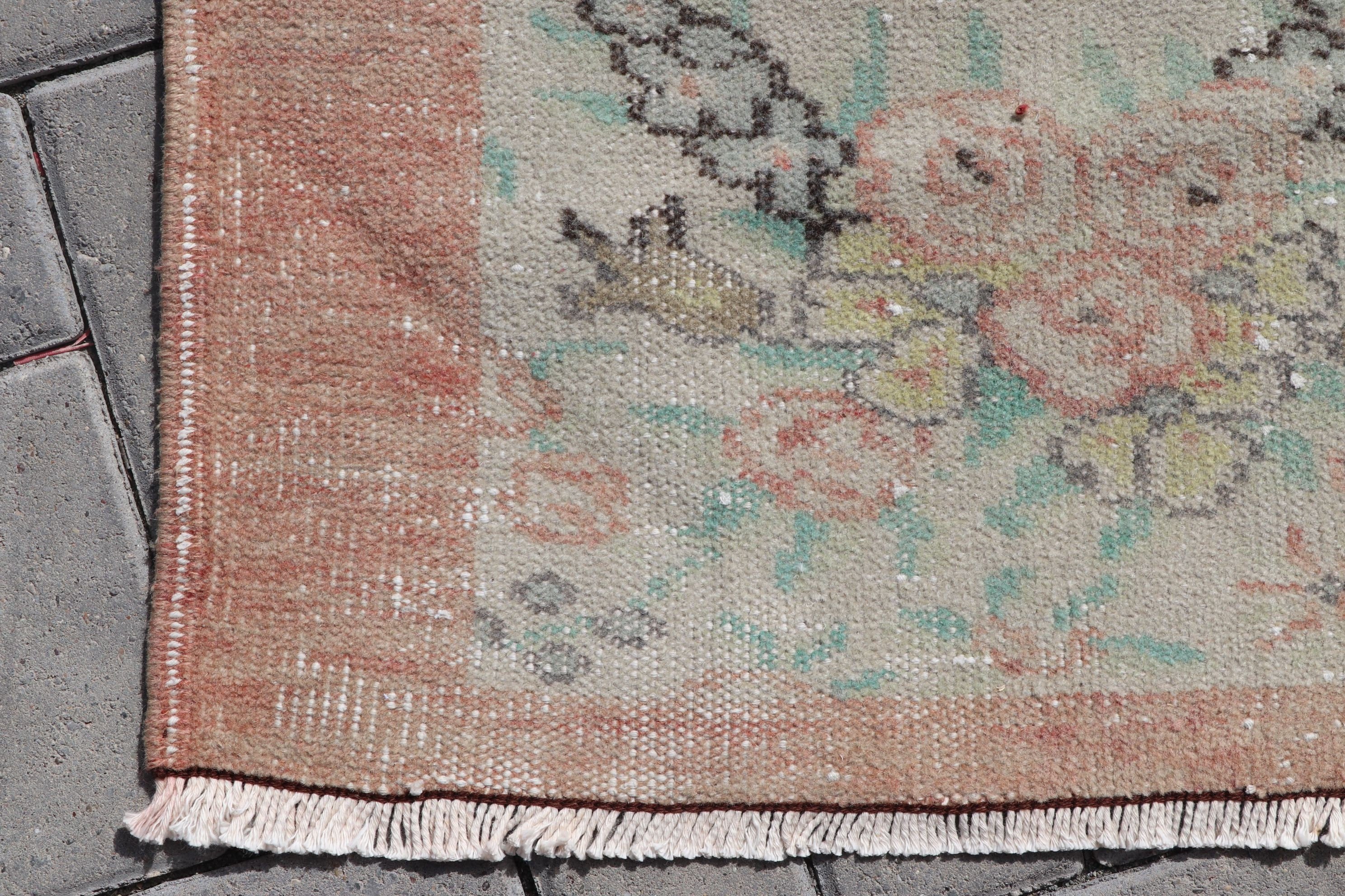 3.6x6.8 ft Area Rug, Wool Rug, Nursery Rugs, Rugs for Indoor, Bedroom Rugs, Vintage Rug, Beige Antique Rugs, Turkish Rug