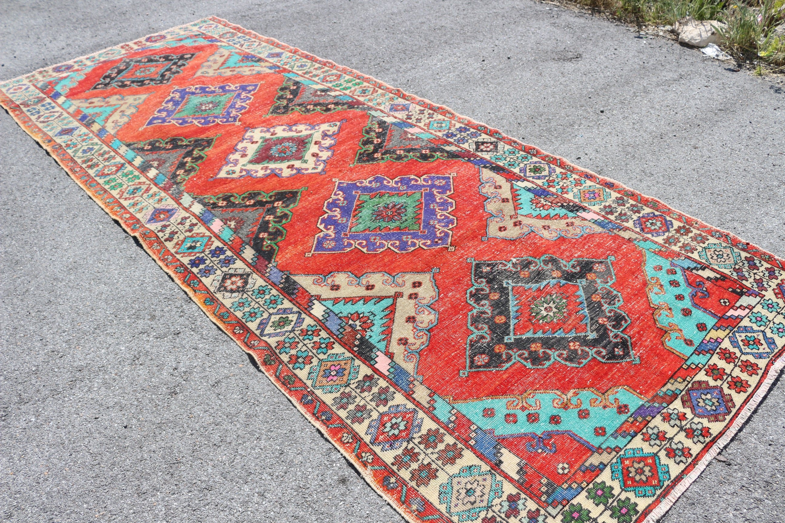Pale Rugs, Rugs for Stair, Moroccan Rug, 5x13 ft Runner Rugs, Vintage Rug, Red Wool Rug, Kitchen Rug, Turkish Rug, Cool Rug, Hallway Rug
