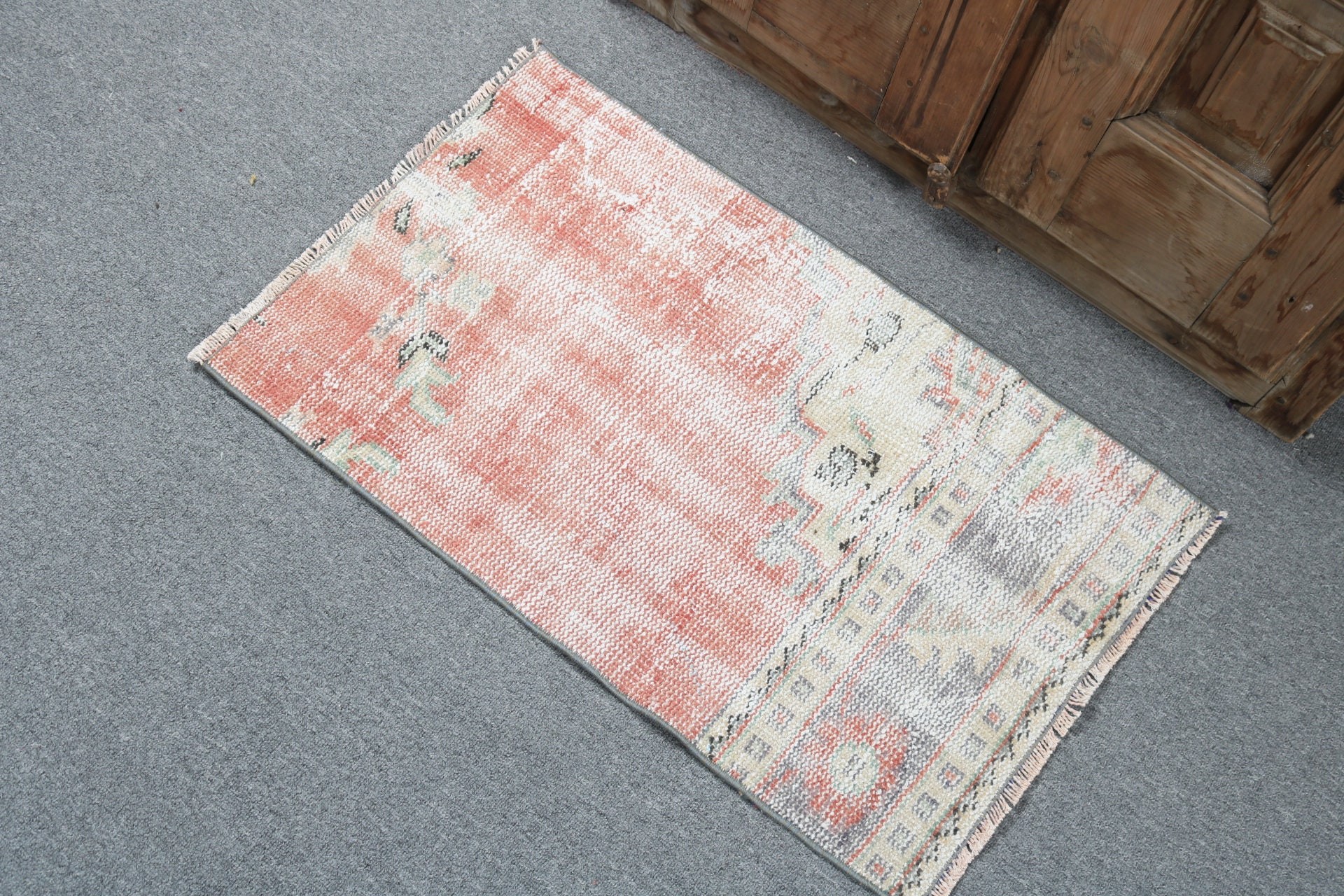 Kapı Paspası Halıları, Vintage Halılar, Modern Halılar, Yatak Odası Halısı, Turuncu 1.6x2.7 ft Küçük Halı, Türk Halıları, Yer Halısı, Mutfak Halıları