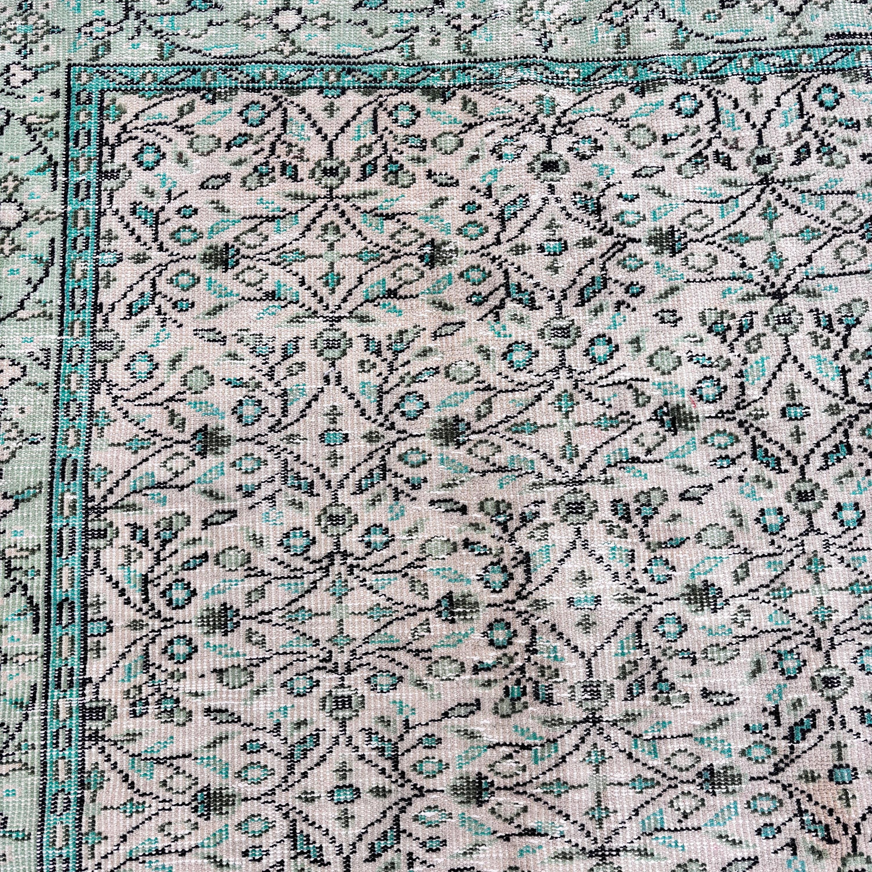 Turkish Rugs, Boho Rugs, Green Moroccan Rug, Floor Rugs, Antique Rug, Rugs for Vintage Area, Bedroom Rug, Vintage Rug, 4.2x8.5 ft Area Rugs