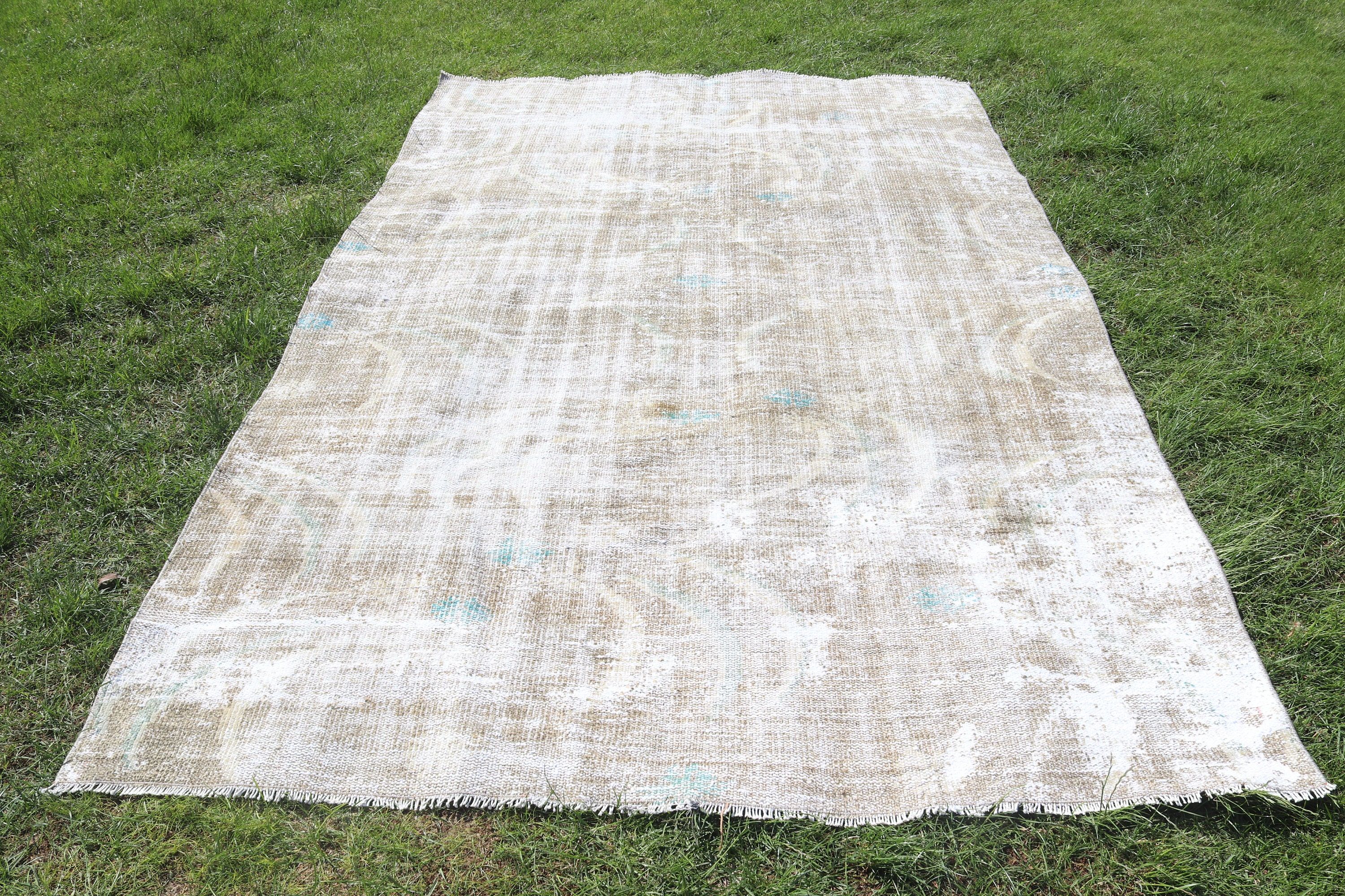 Beige Antique Rug, Vintage Rugs, Turkish Rug, Ethnic Rug, 5.6x8.7 ft Large Rugs, Modern Rugs, Cool Rugs, Salon Rugs, Living Room Rug