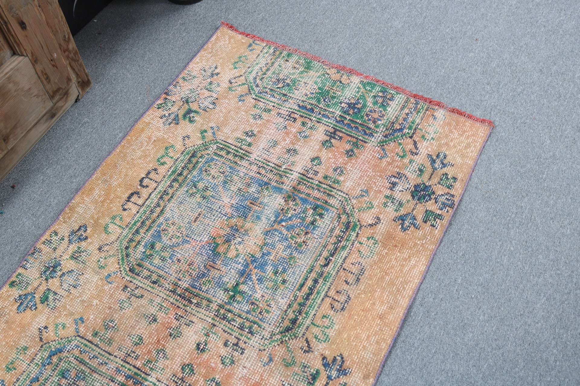 Boho Halı, 2.7x4.8 ft Küçük Halı, Vintage Halılar, Türk Halıları, Mutfak Halısı, Araba Paspas Halıları, Duvara Asılı Halılar, Oryantal Halı, Turuncu Mutfak Halıları